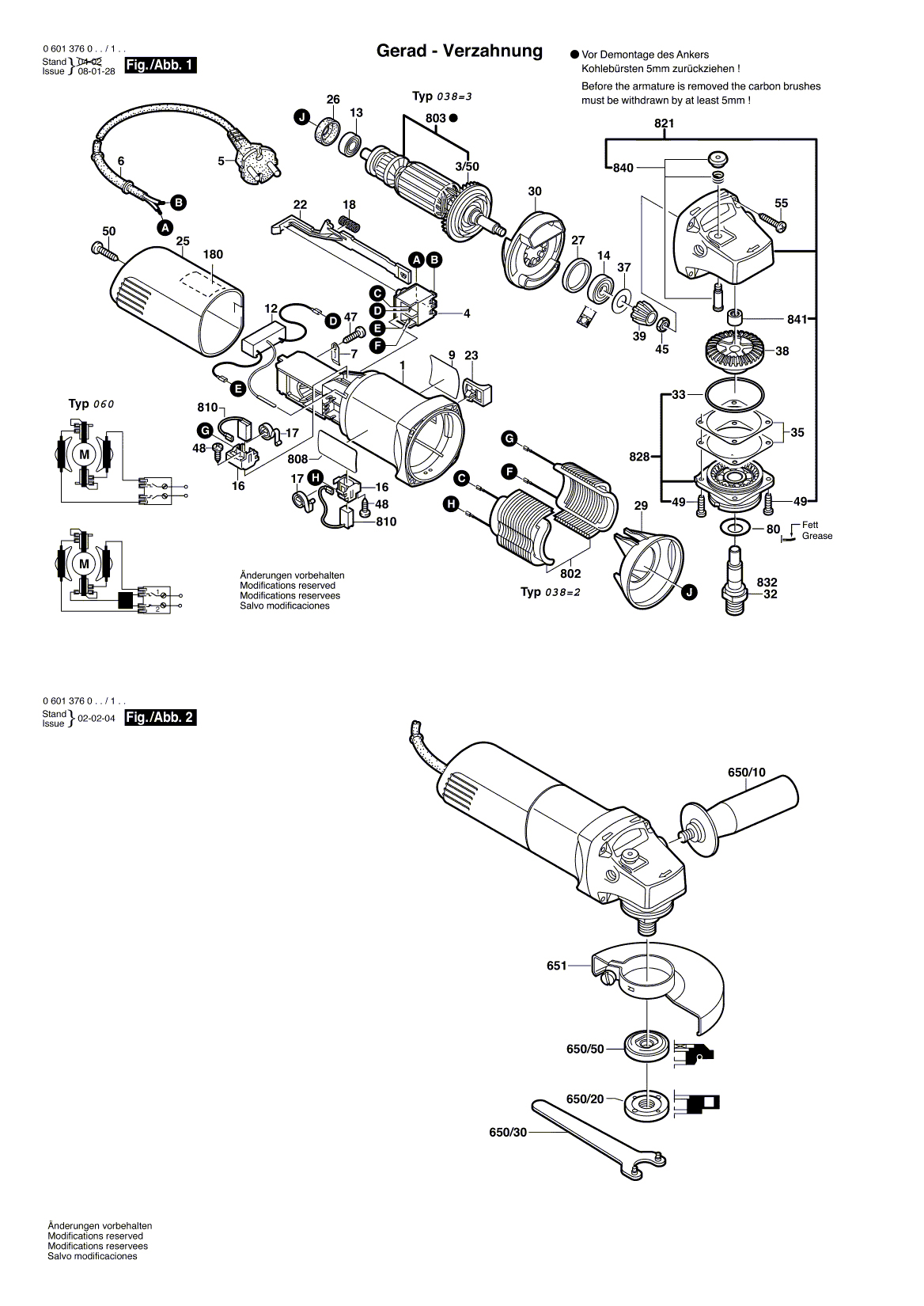 Схема на Угловая шлифмашина Bosch GWS 5-115 (0 601 376 204)