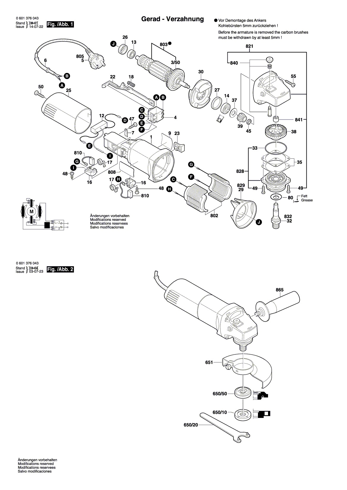 Схема на Угловая шлифмашина Bosch GWS 580 (0 601 376 003)