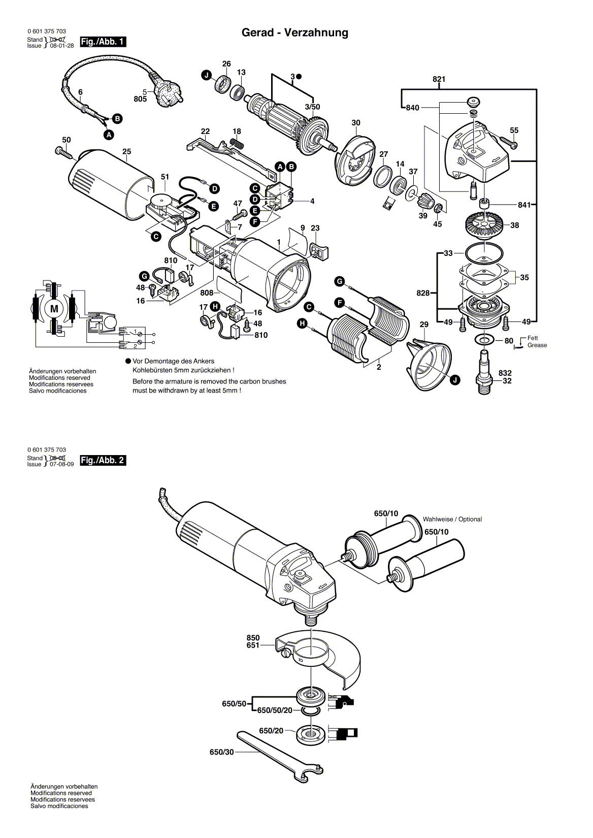 Схема на Угловая шлифмашина Bosch GWS 6-110 E (0 601 375 763)