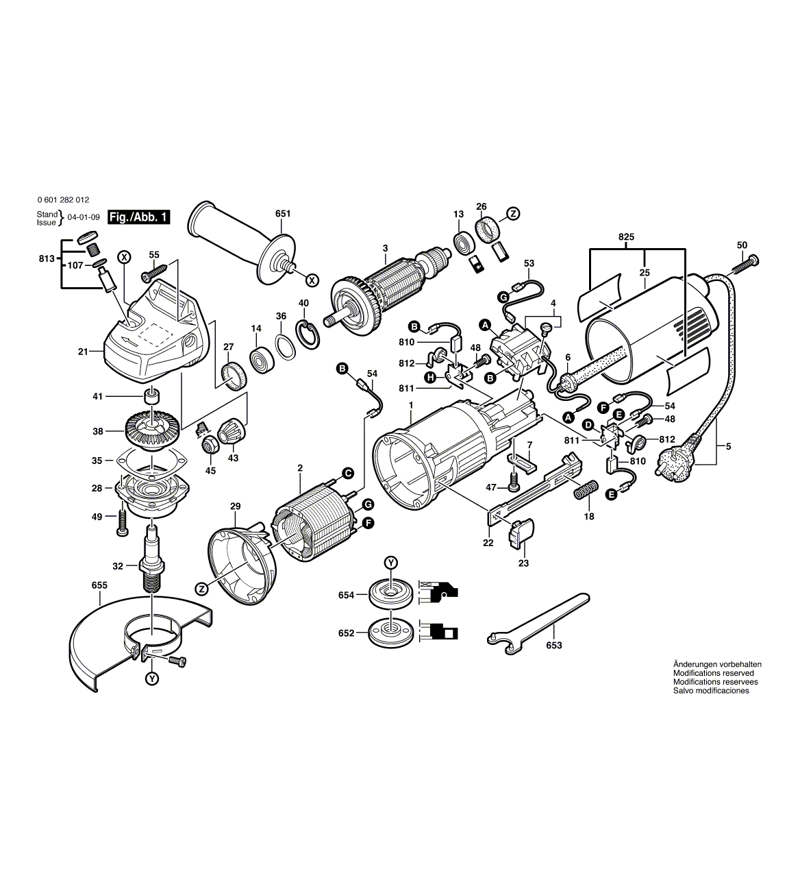 Схема на Угловая шлифмашина Bosch GWS 6-115 (0 601 282 012)