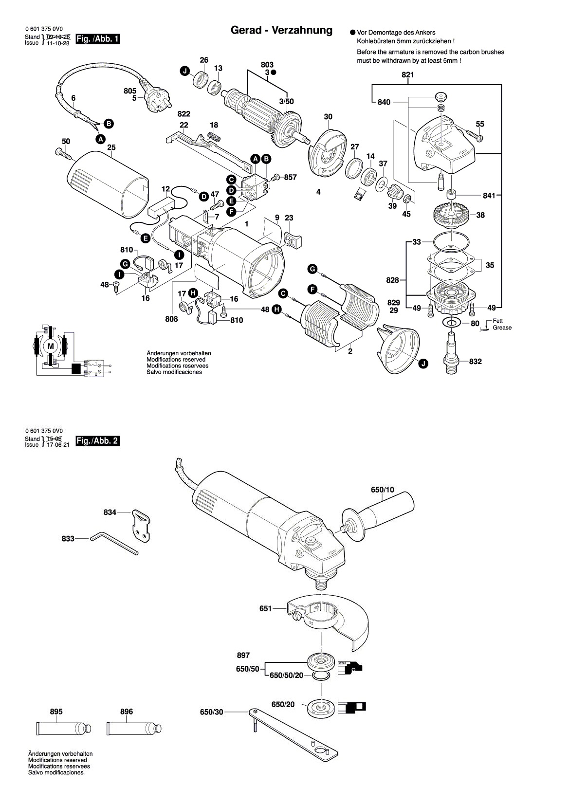 Схема на Угловая шлифмашина Bosch GWS 600 (0 601 375 0VH)