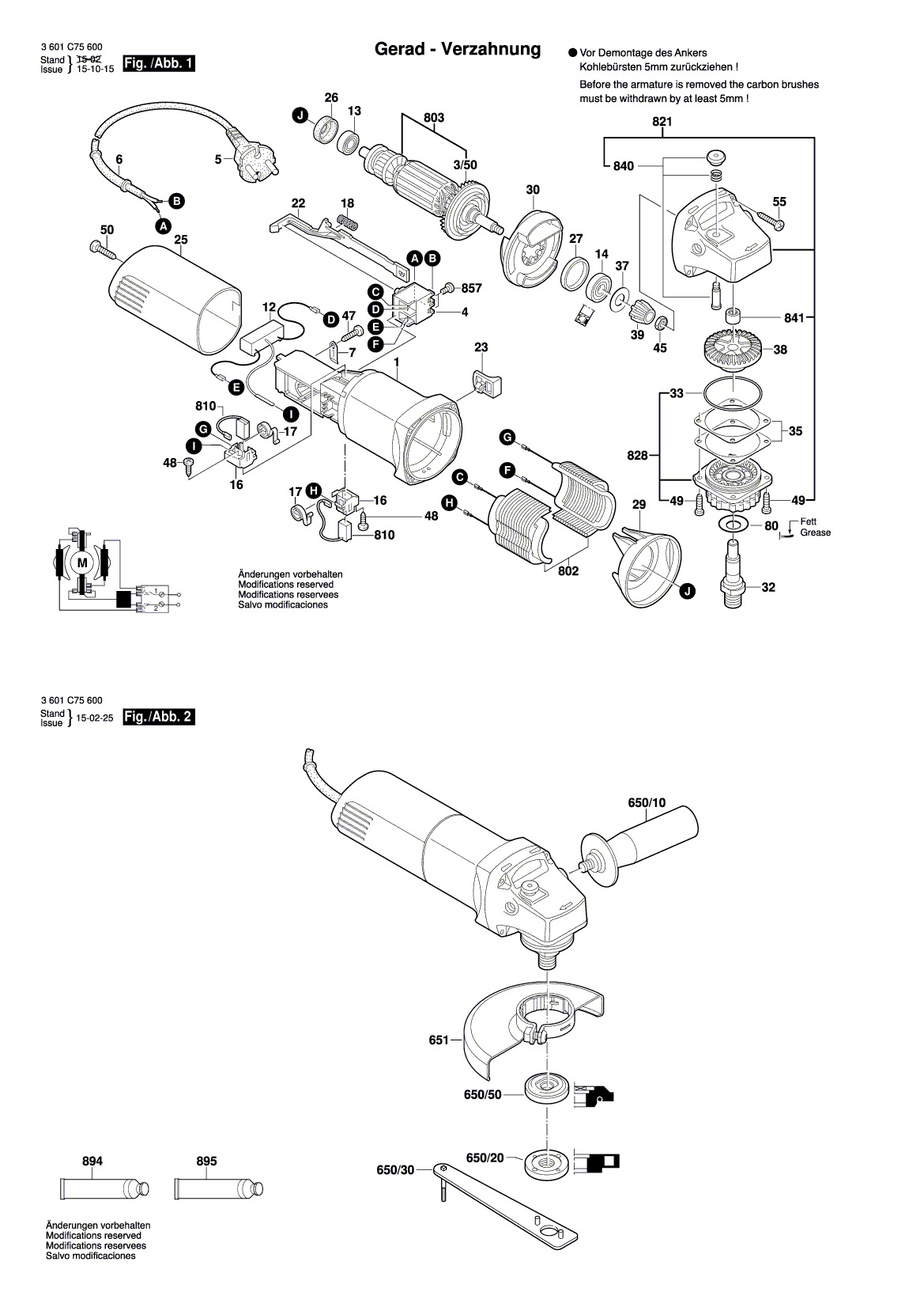 Схема на Угловая шлифмашина Bosch GWS 6700 (3 601 C75 600)