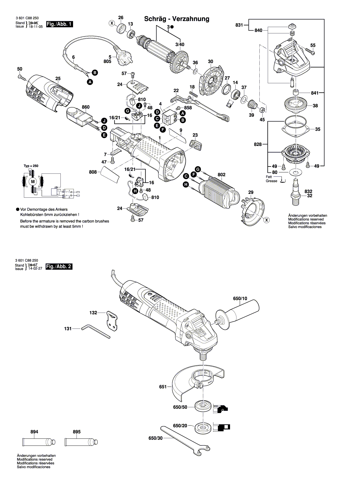 Схема на Угловая шлифмашина Bosch GWS 7-100 E (3 601 C88 250)