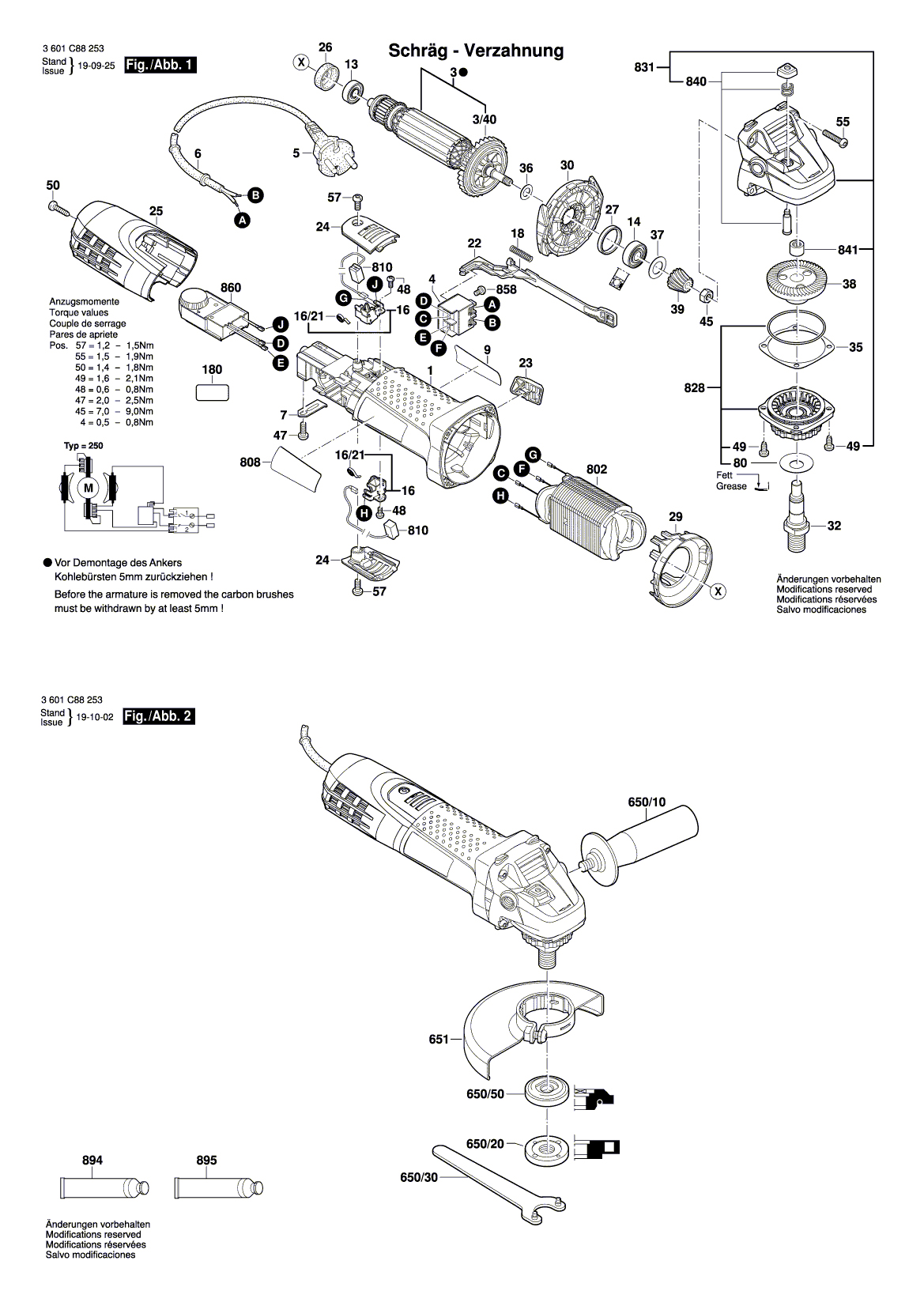 Схема на Угловая шлифмашина Bosch GWS 7-100 T (3 601 C88 253)