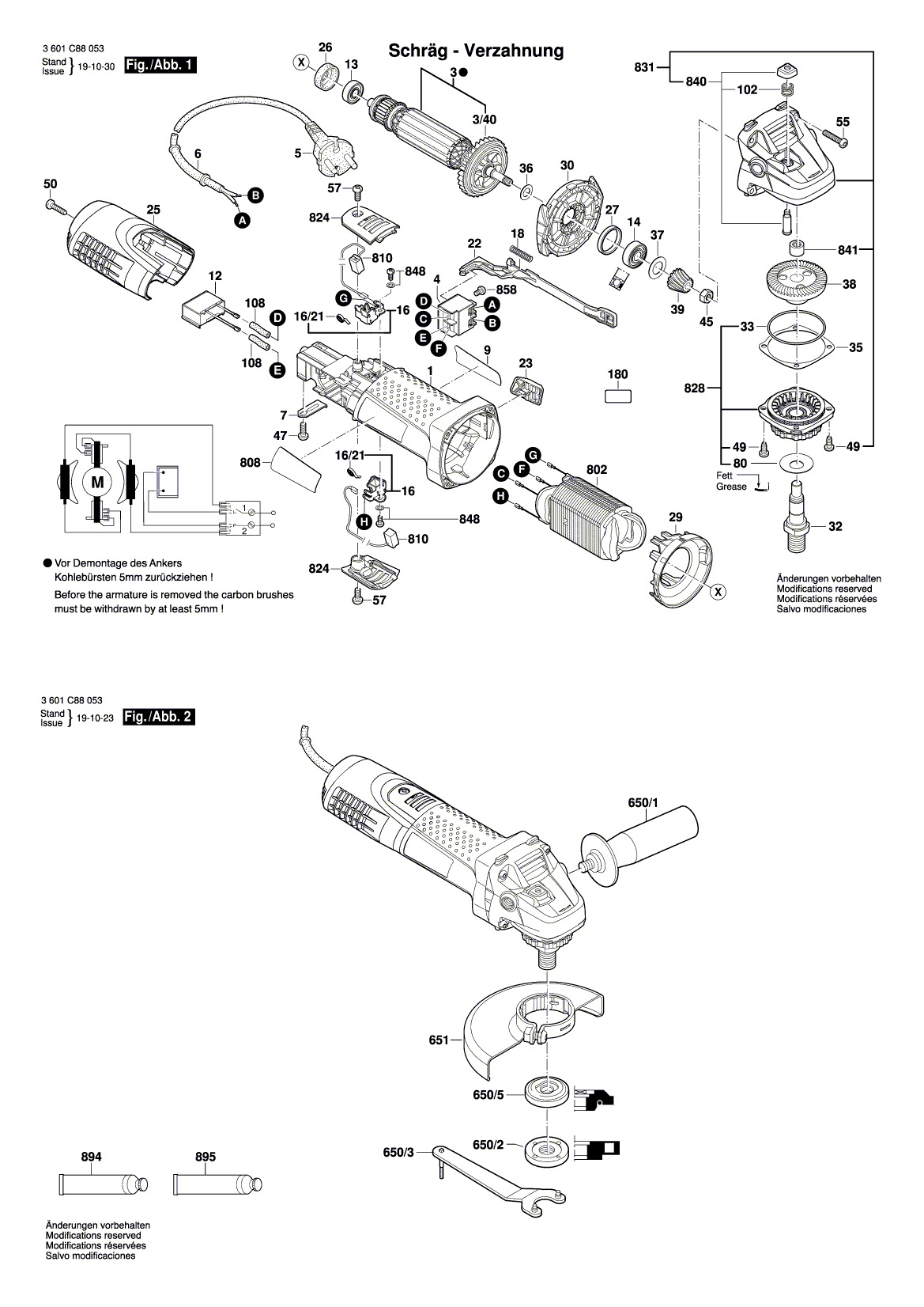 Схема на Угловая шлифмашина Bosch GWS 7-100 N (3 601 C88 053)