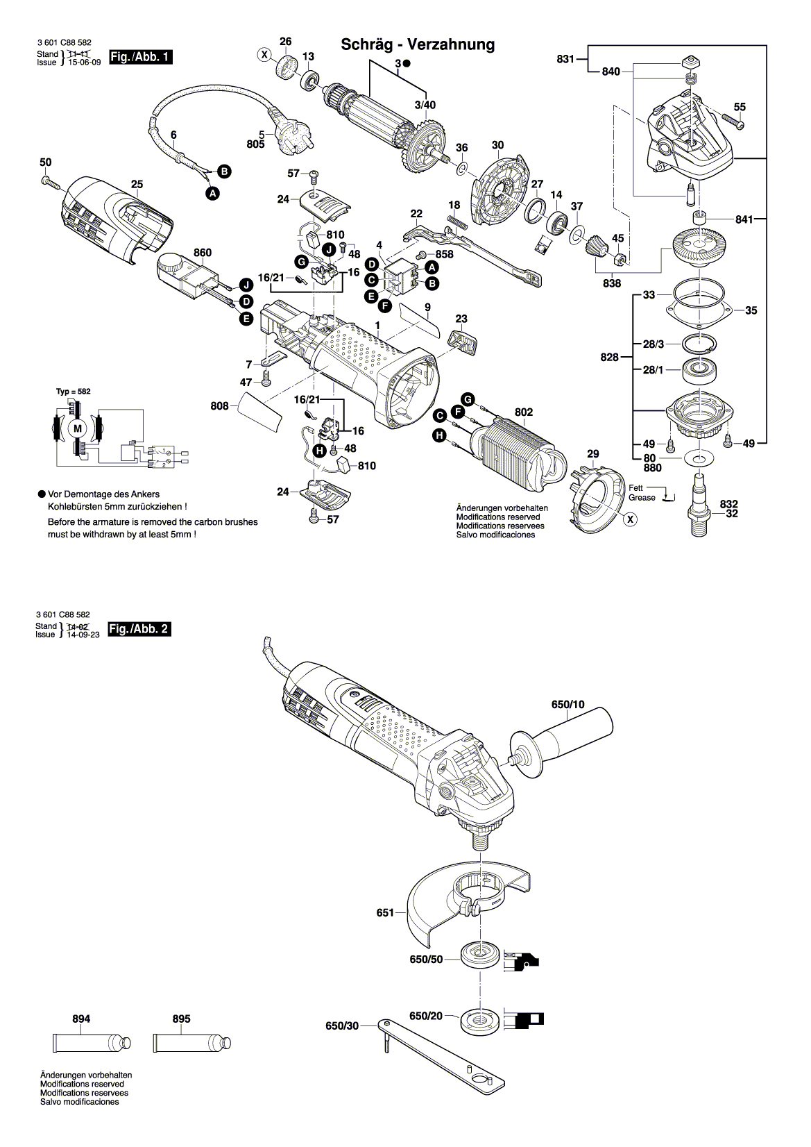 Схема на Угловая шлифмашина Bosch GWS 7-125 ET (3 601 C88 582)