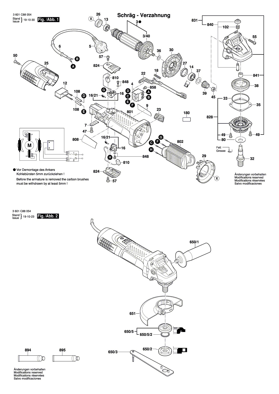 Схема на Угловая шлифмашина Bosch GWS 7-125 TN (3 601 C88 654)