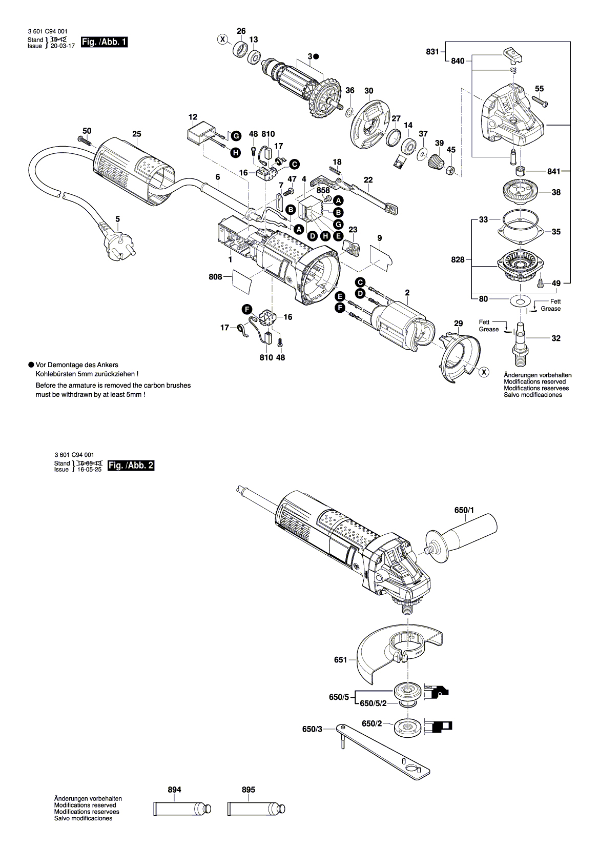 Схема на Кутова шліфмашина Bosch GWS 700 (3 601 C94 002)