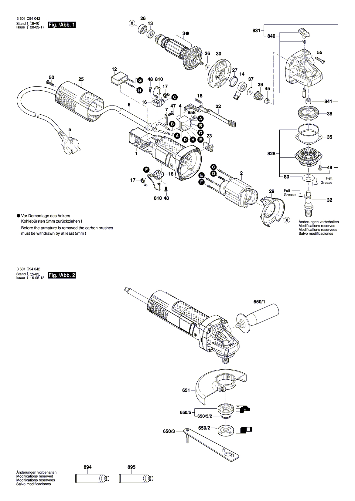 Схема на Кутова шліфмашина Bosch GWS 710 (3 601 C94 043)