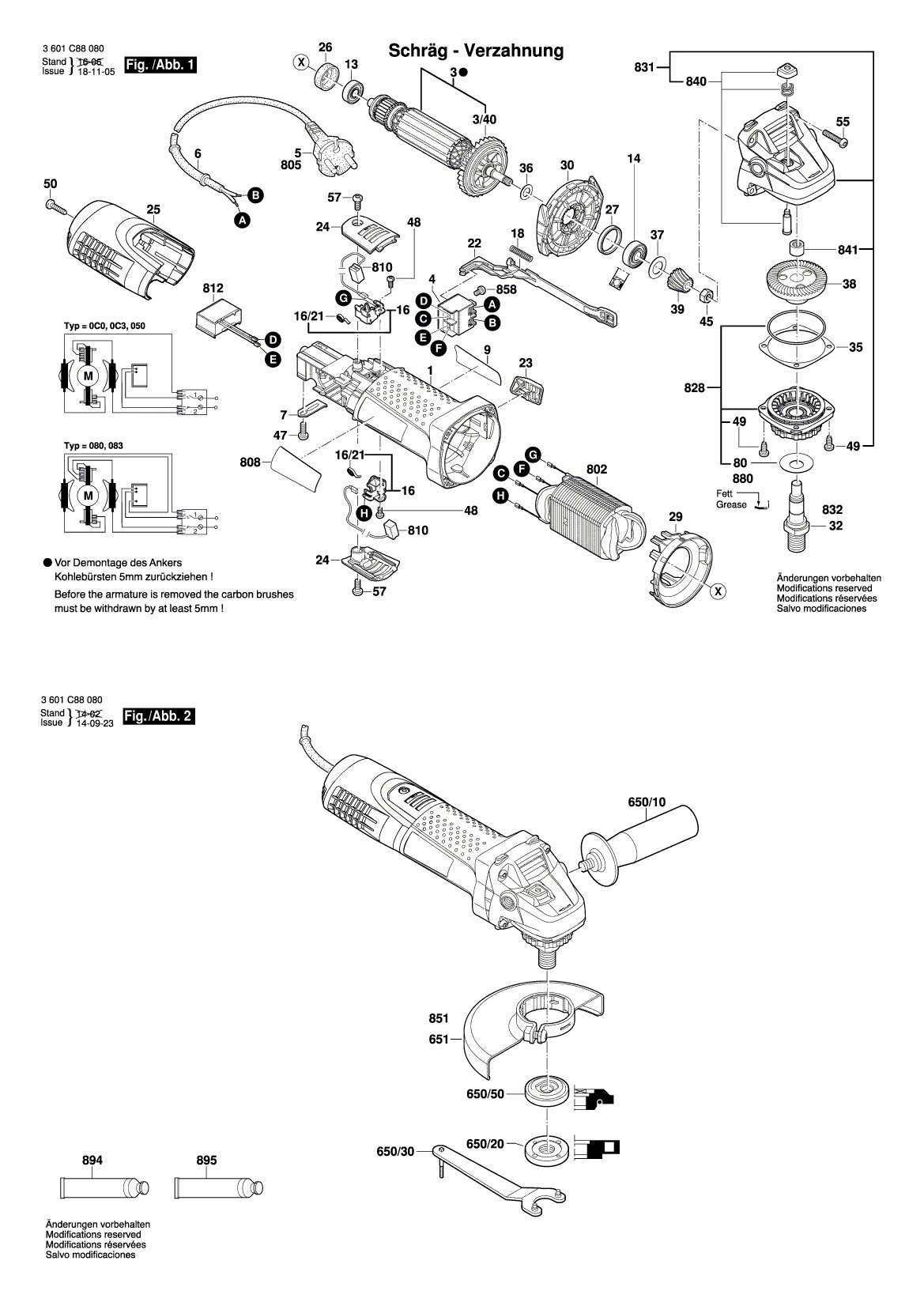 Схема на Угловая шлифмашина Bosch GWS 720 (3 601 C88 083)