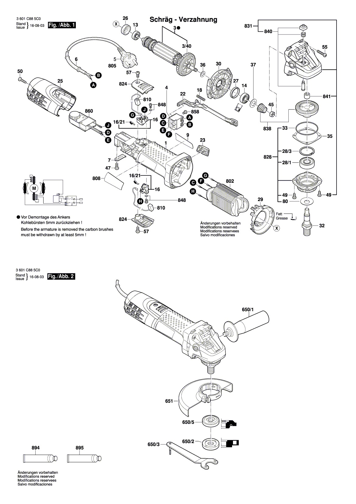 Схема на Угловая шлифмашина Bosch GWS 720 ET (3 601 C88 5C3)