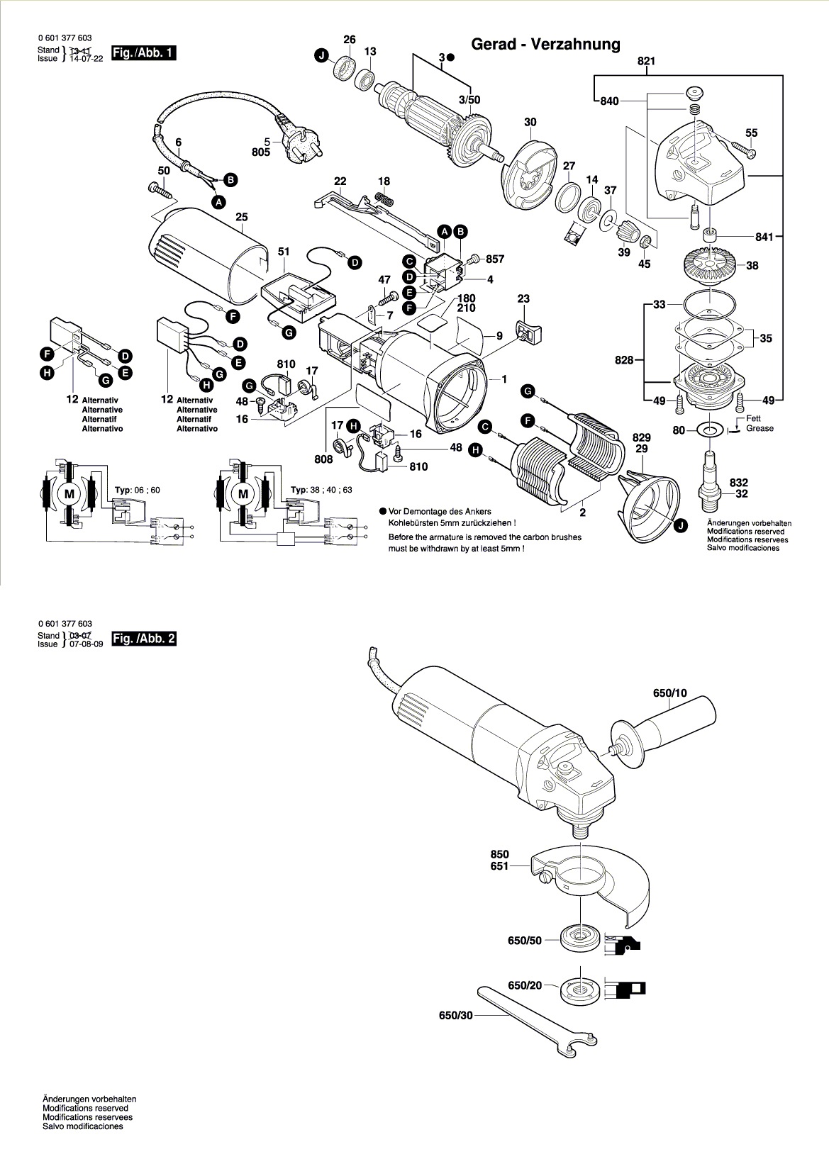 Схема на Угловая шлифмашина Bosch GWS 8-100 CE (0 601 378 606)