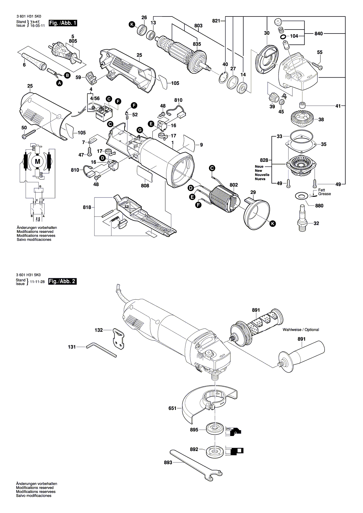 Схема на Угловая шлифмашина Bosch GWS 8-100 Z (3 601 H31 5K0)