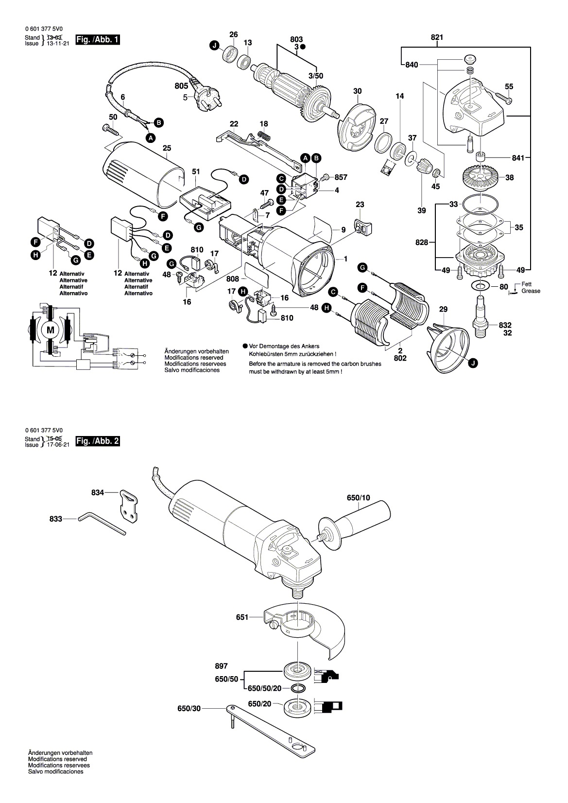 Схема на Угловая шлифмашина Bosch GWS 8-115 C (0 601 377 5V0)