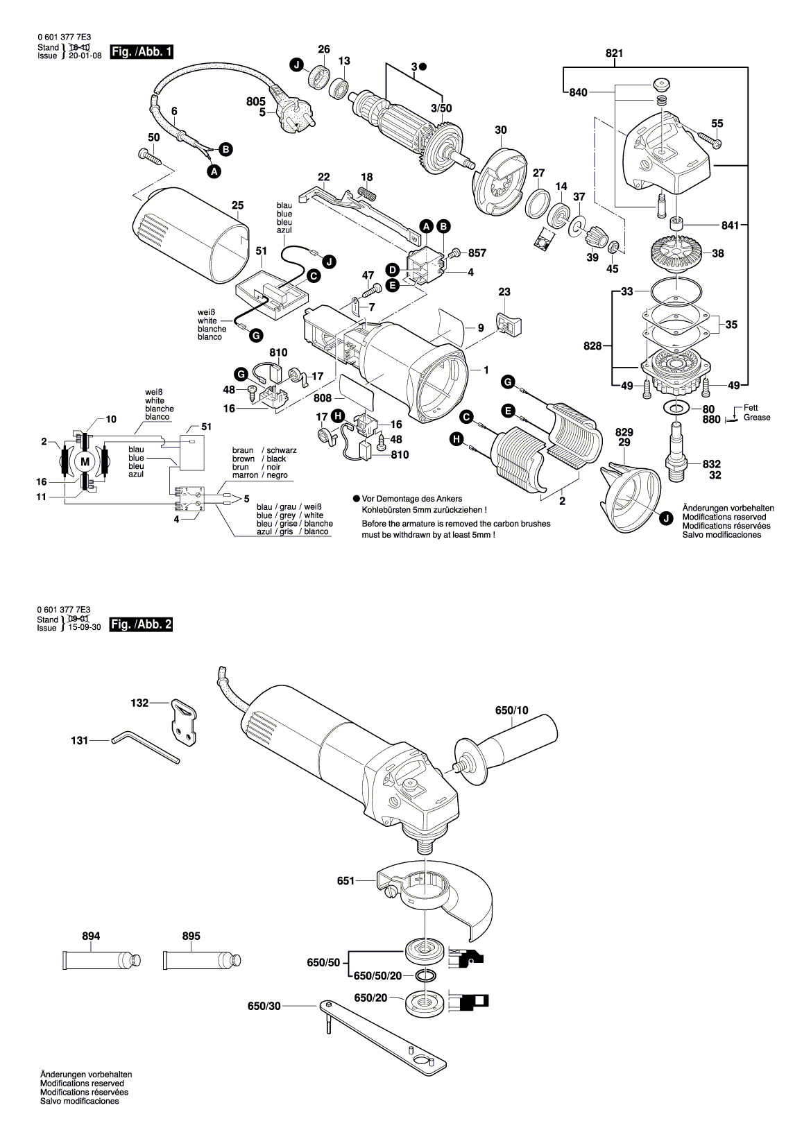 Схема на Кутова шліфмашина Bosch GWS 8-125 CN (0 601 377 7R8)