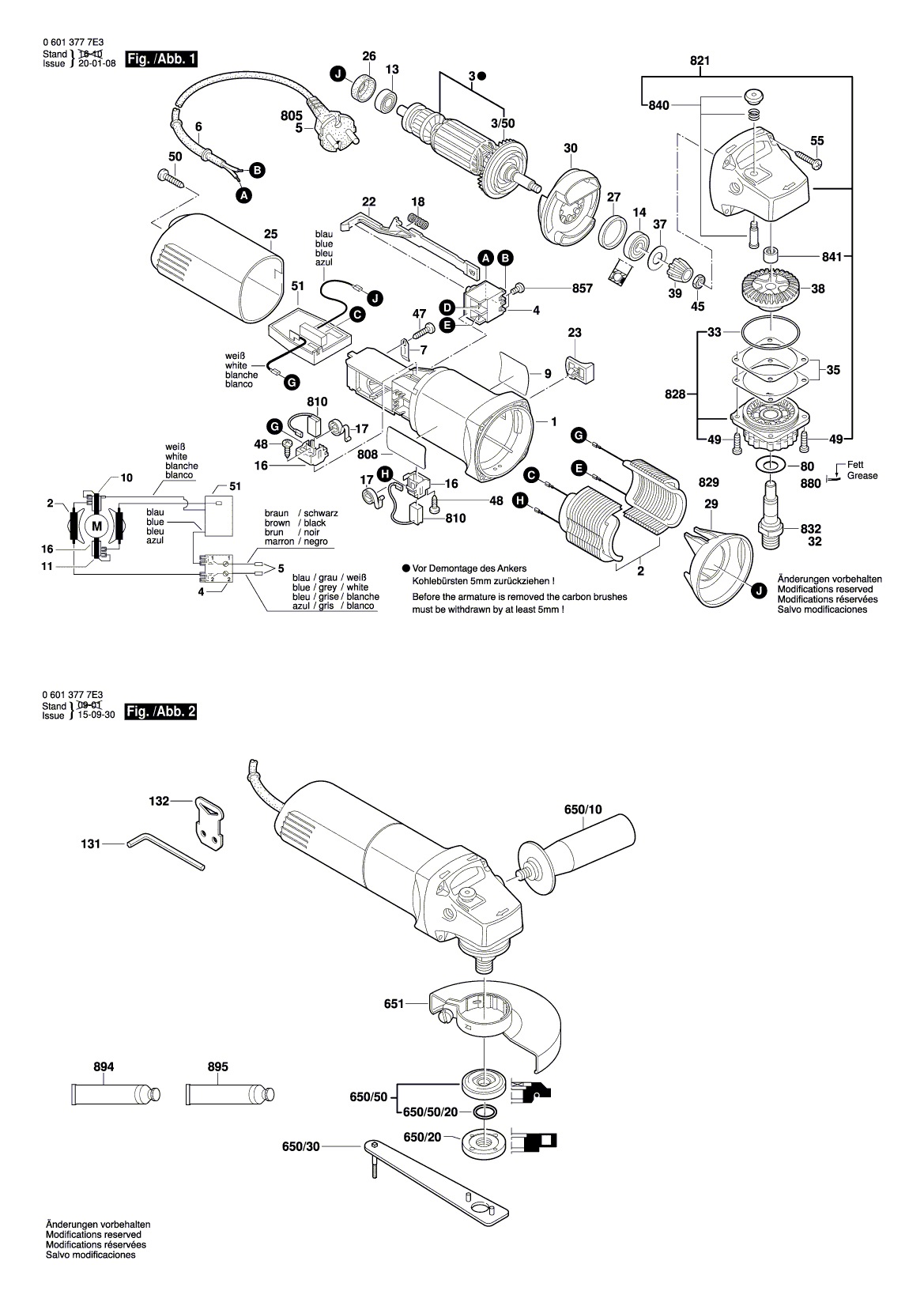 Схема на Угловая шлифмашина Bosch GWS 8-125 CN (0 601 377 7R8)