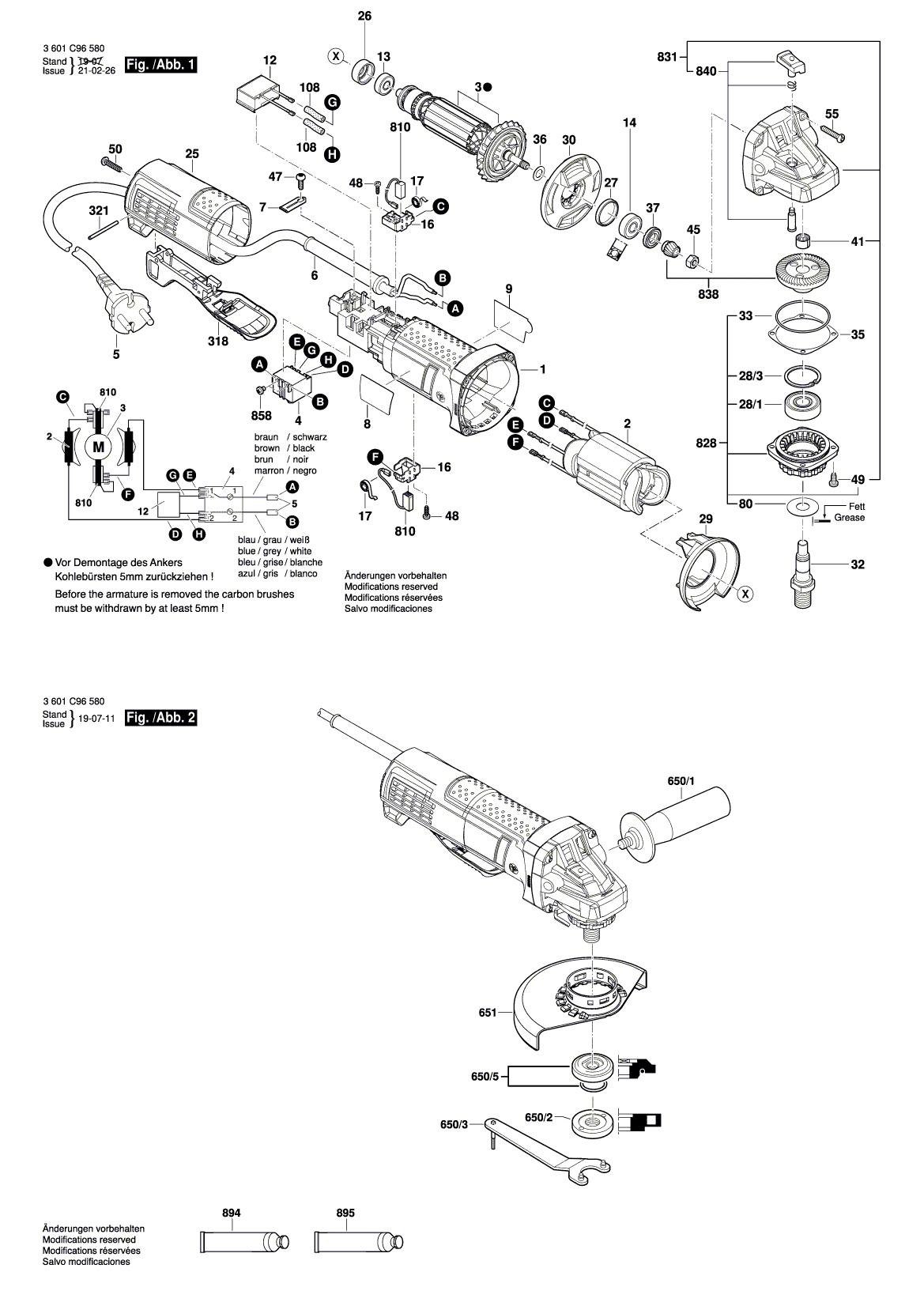 Схема на Угловая шлифмашина Bosch GWS 9-100 P (3 601 C96 580)