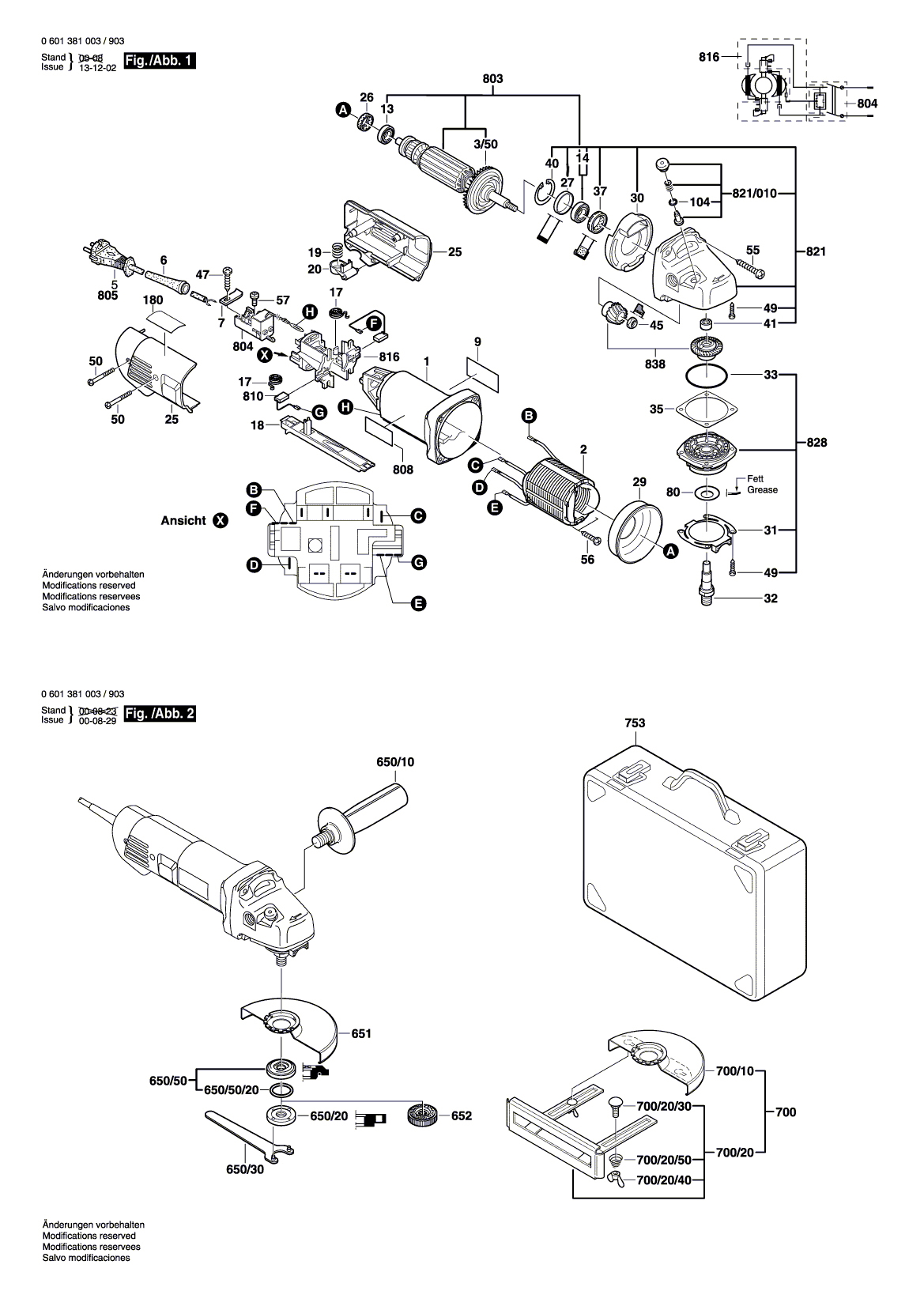 Схема на Угловая шлифмашина Bosch GWS 9-125 (0 601 381 003)