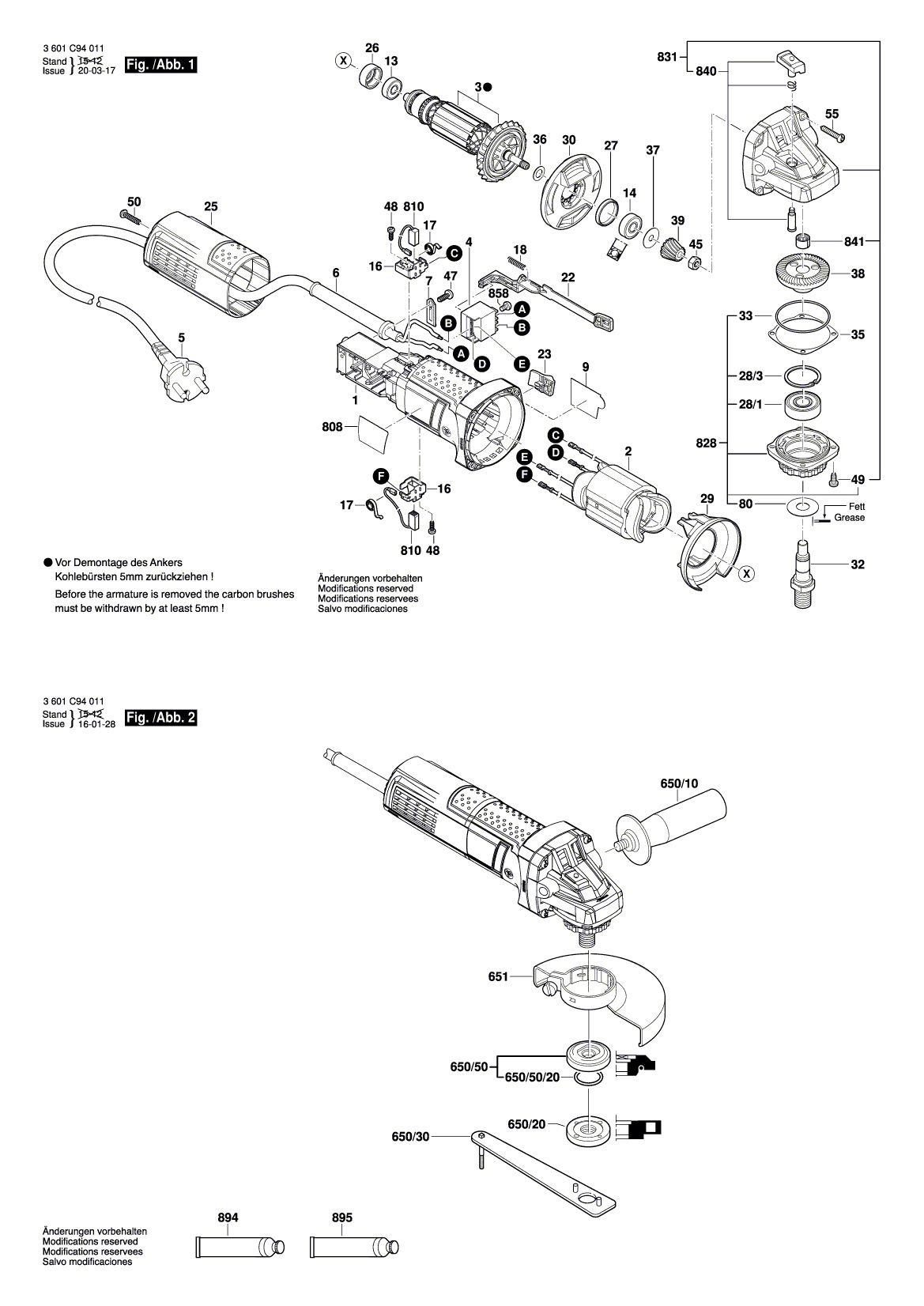 Схема на Угловая шлифмашина Bosch GWS 9-45 (3 601 C94 011)