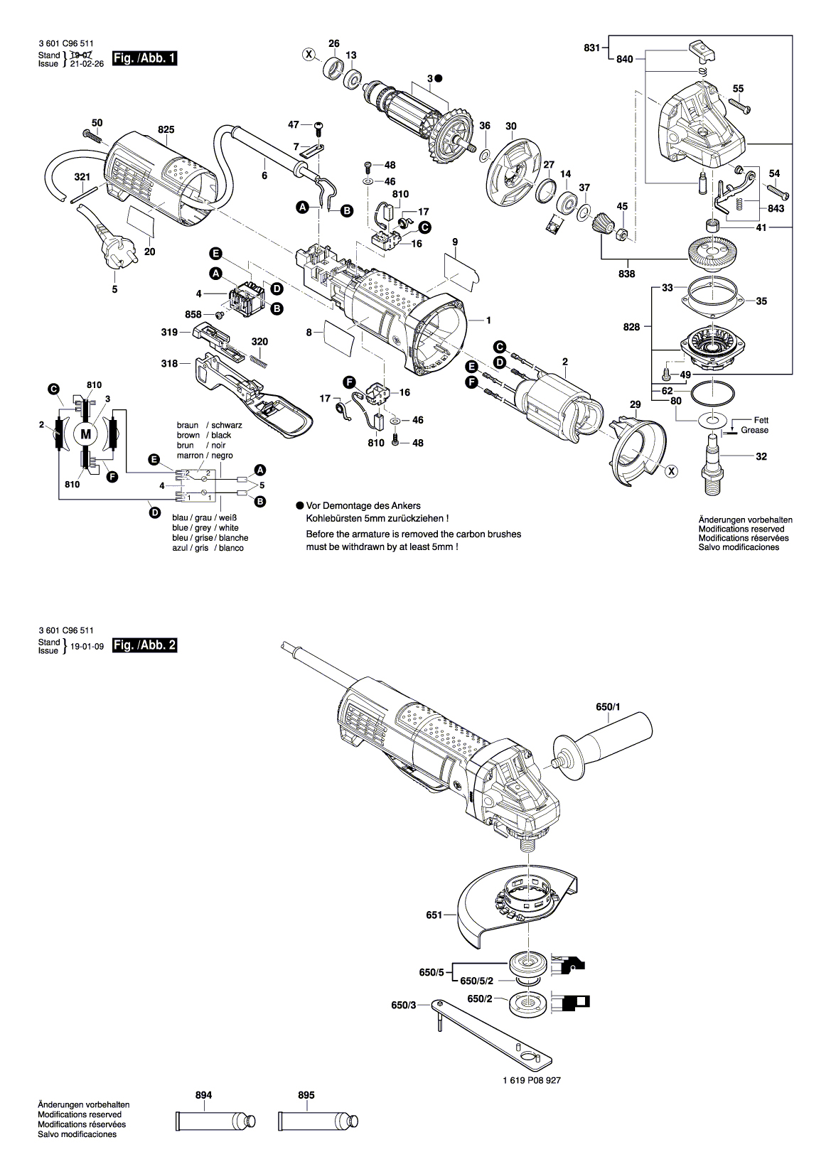 Схема на Угловая шлифмашина Bosch GWS 10-45 PE (3 601 C96 511)
