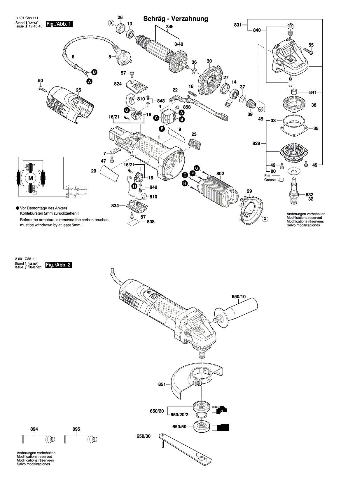 Схема на Кутова шліфувальна машина Bosch GWS 8-45 (3 601 C88 118)