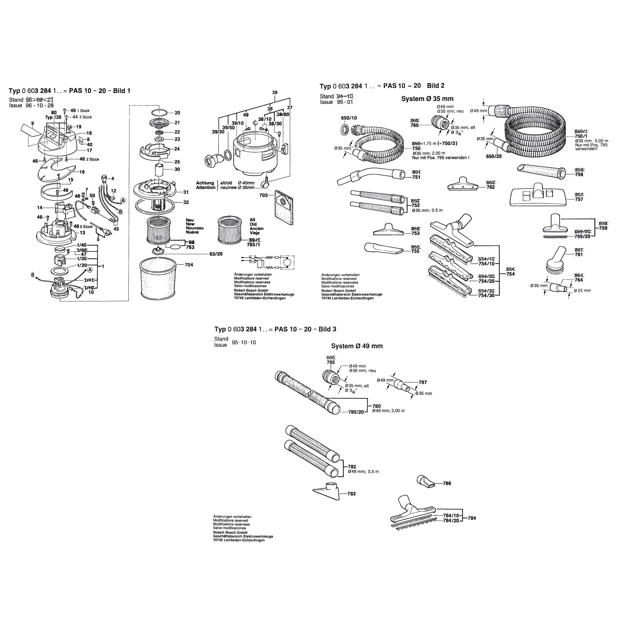 Схема на Пилосос Bosch PAS 10-20 (0 603 284 103)