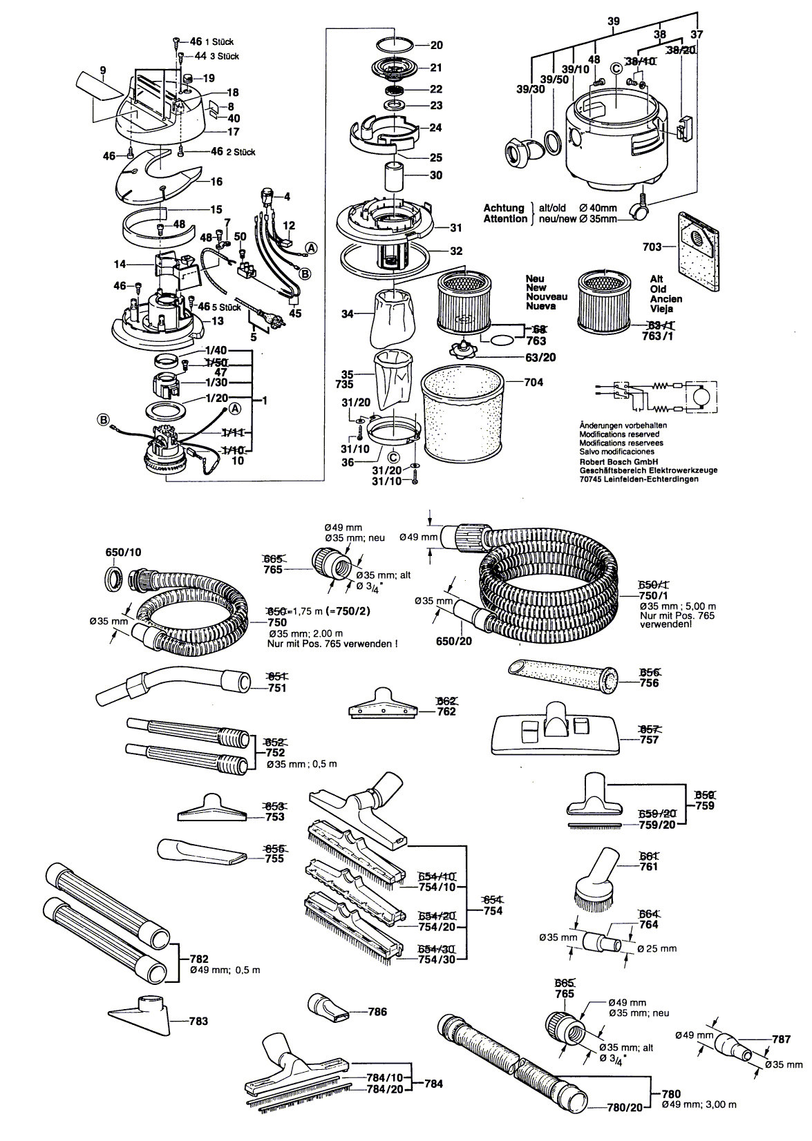 Схема на Пылесос Bosch PAS 850 (0 603 284 003)