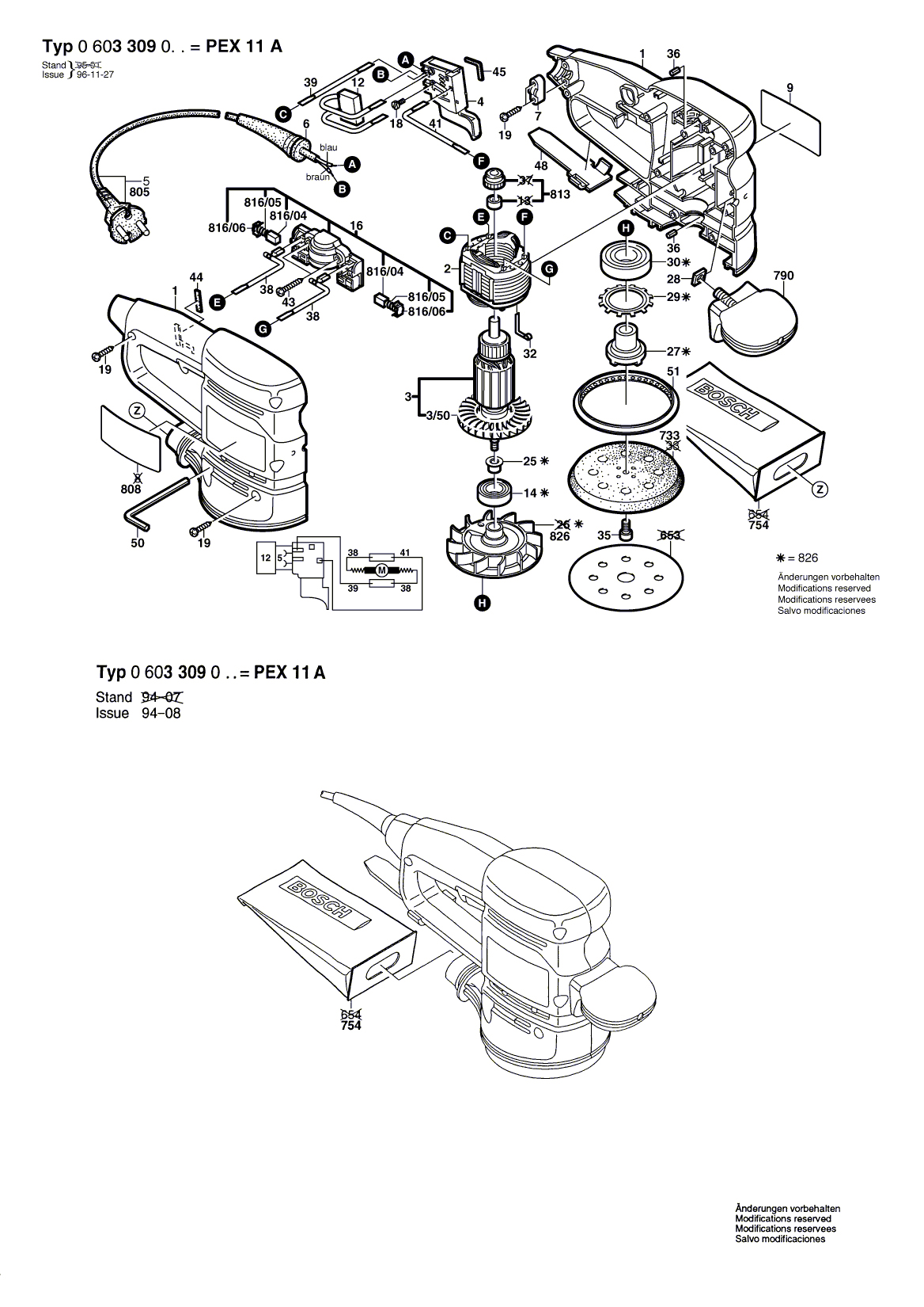 Схема на Шліфмашина Bosch PEX 11 A (0 603 309 003)