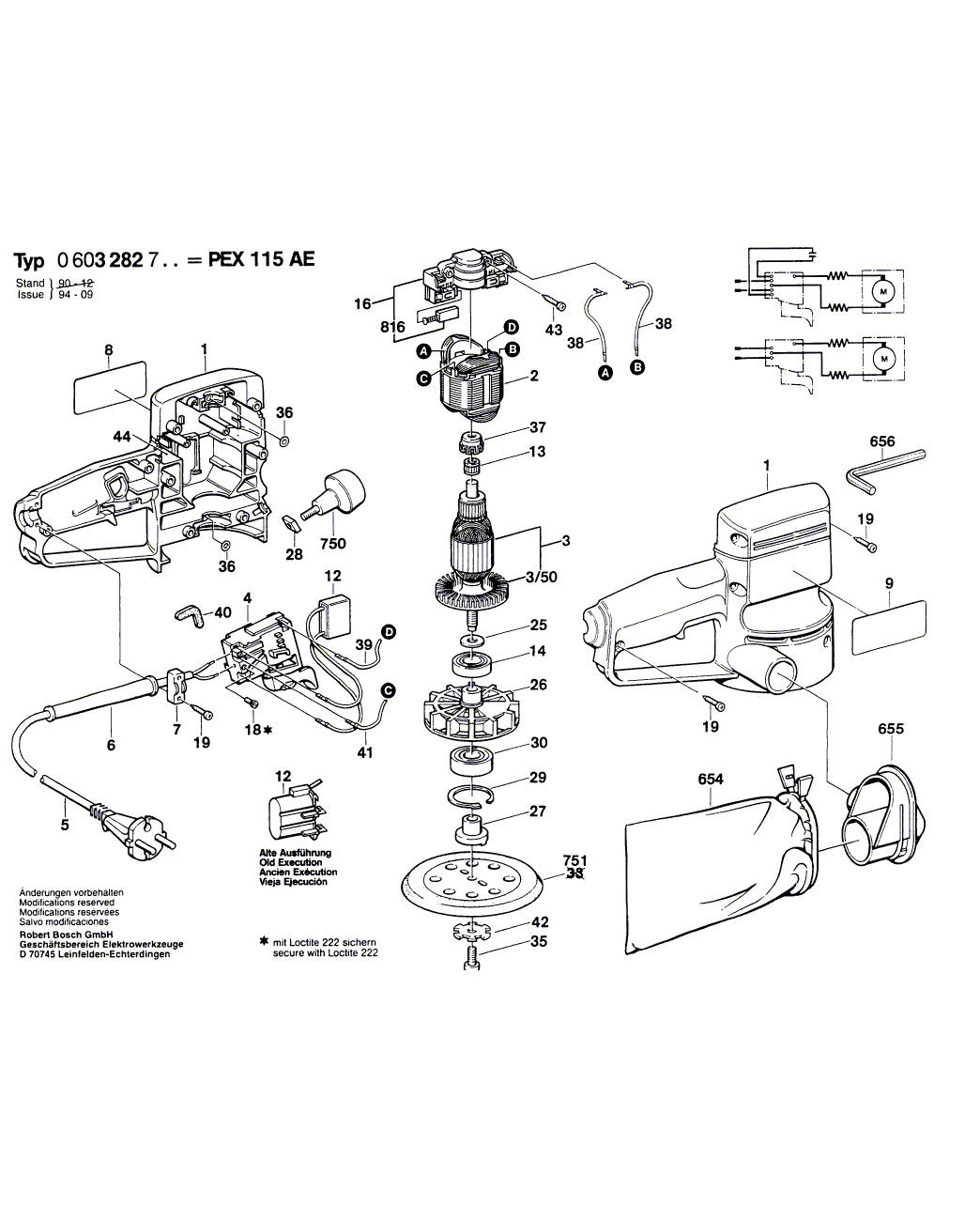 Схема на Шлифмашина Bosch PEX 115 AE (0 603 282 703)