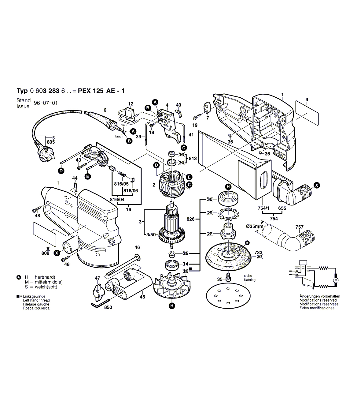 Схема на Шліфмашина Bosch PEX 125 AE-1 (0 603 283 603)