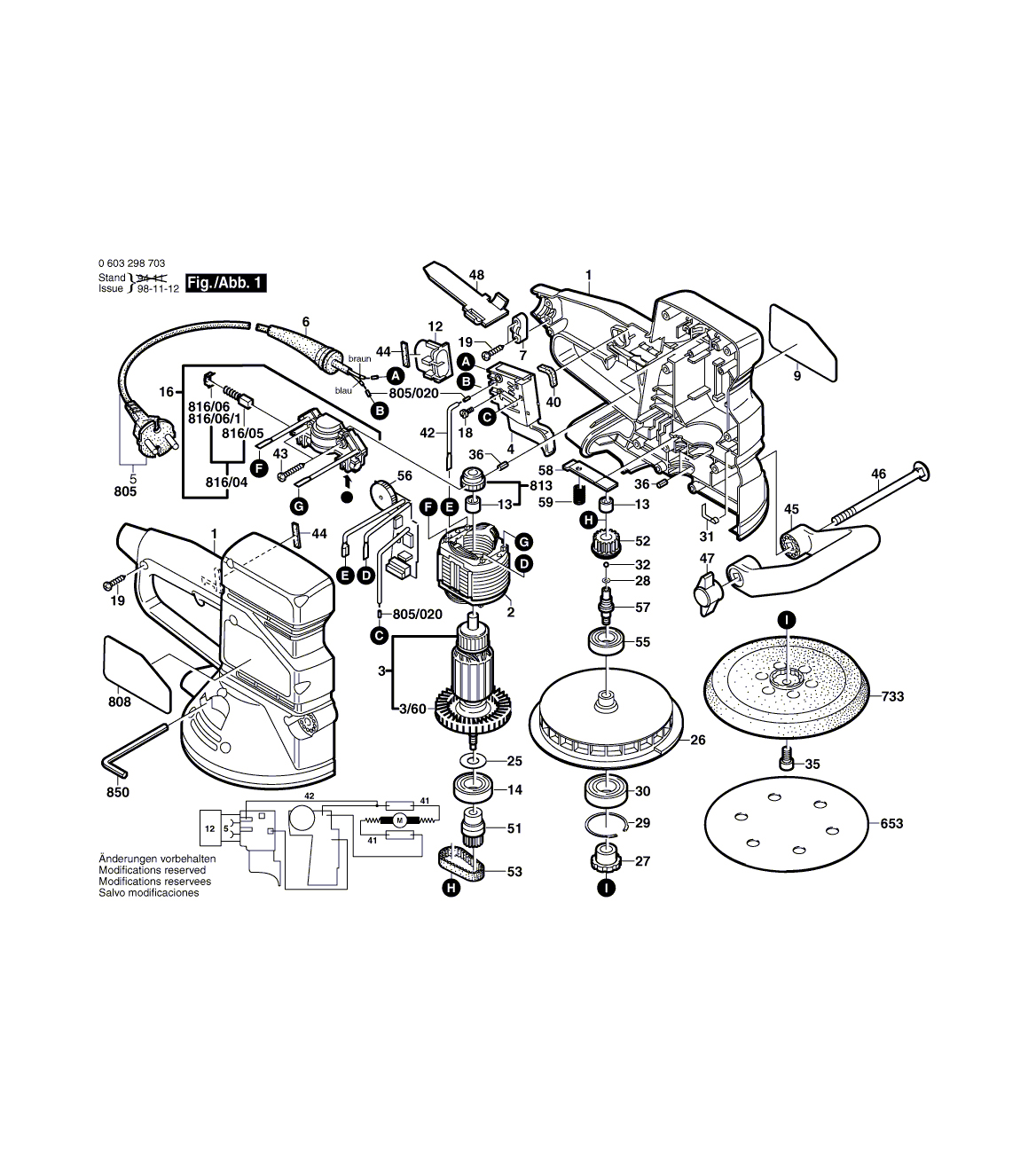 Схема на Шлифмашина Bosch PEX 15 AE (0 603 298 703)