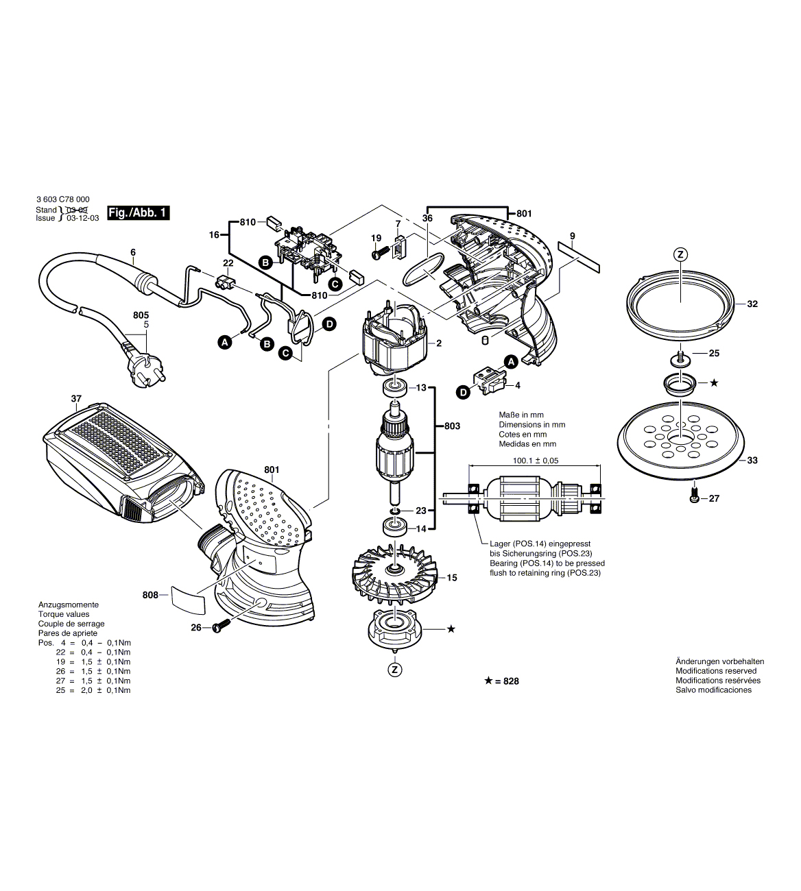 Схема на Шлифмашина Bosch PEX 220 A (3 603 C78 000)