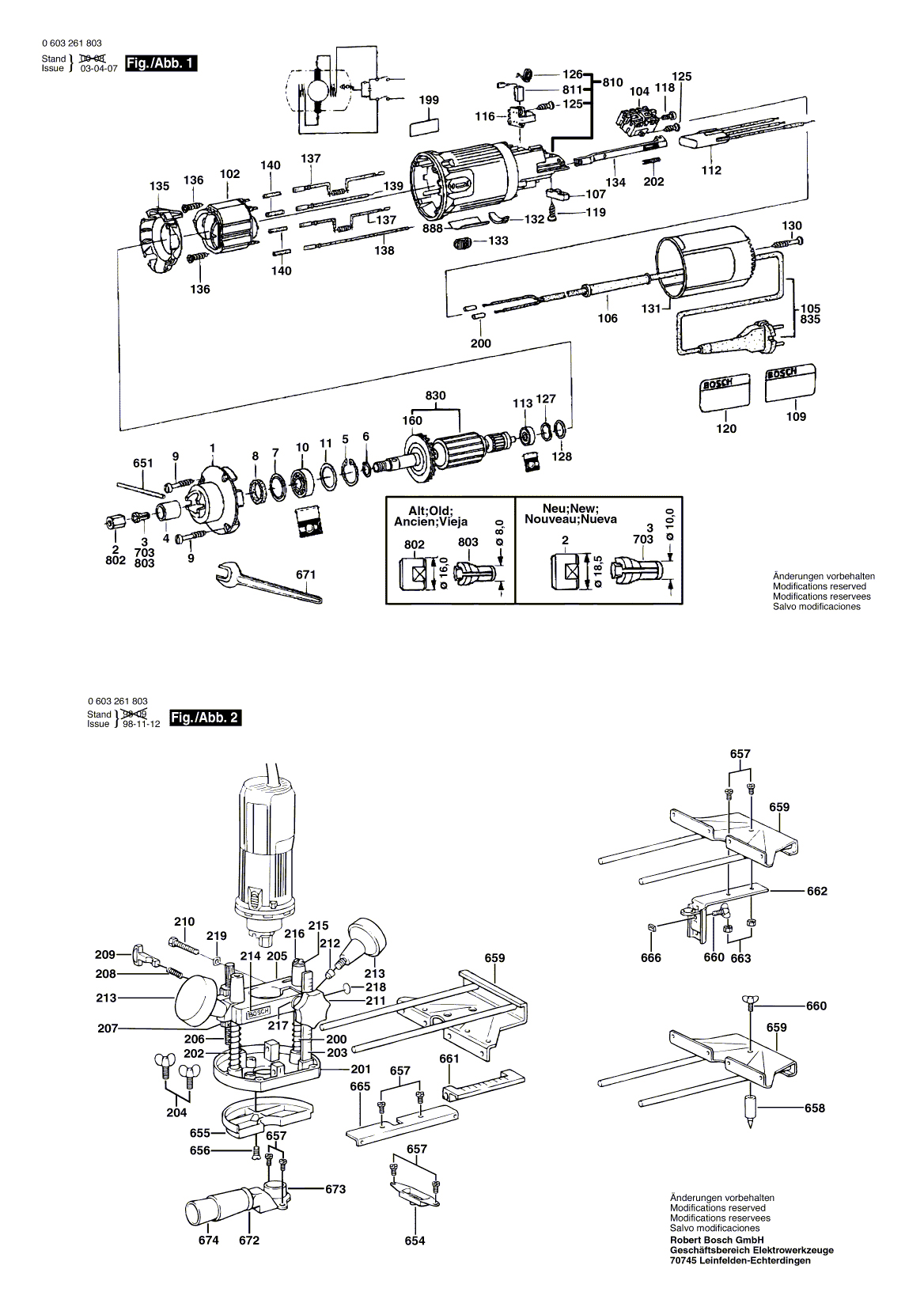 Схема на Фрезер Bosch POF 500 A (0 603 261 830)