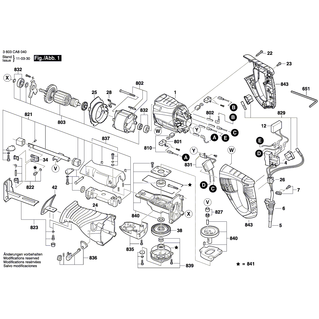 Схема на Пила Bosch PSA 1150 (3603CA8040)