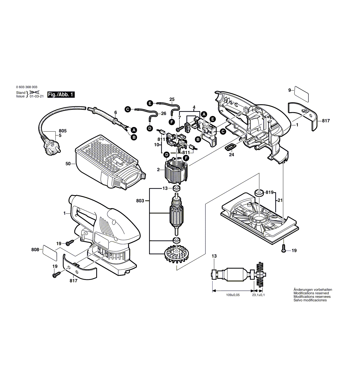 Схема на Шлифмашина Bosch PSS 240 A (0 603 368 003)