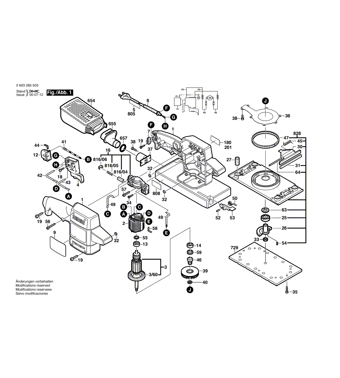 Схема на Шлифмашина Bosch PSS 28 AE (0 603 285 503)