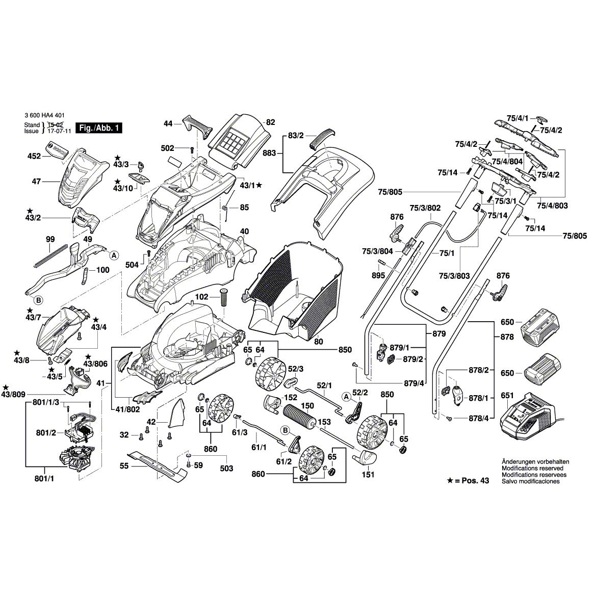 Схема на Газонокосилка Bosch Rotak 36-37 LI R (3 600 HA4 401)