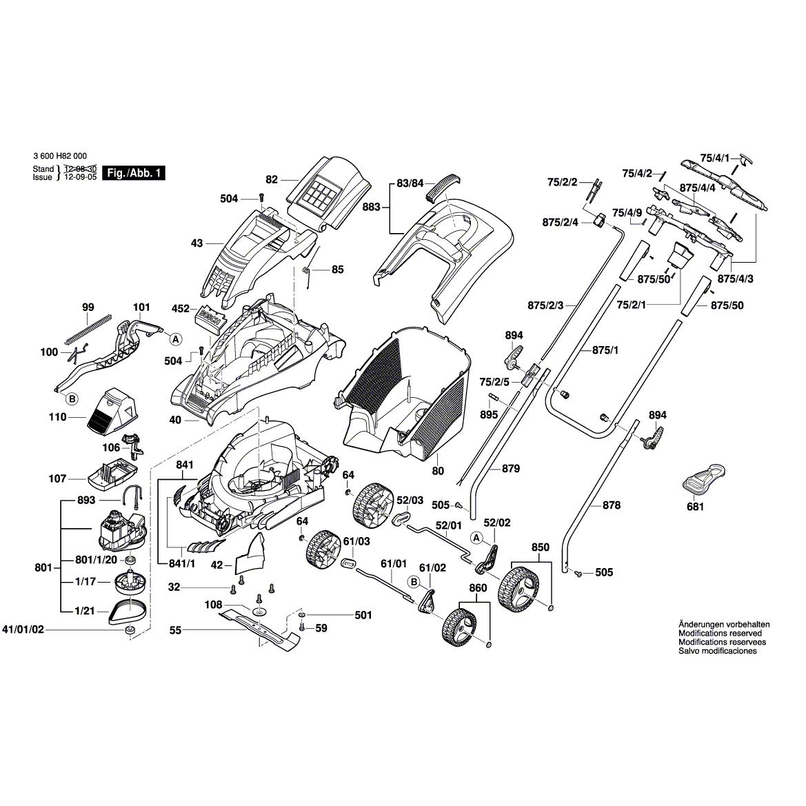 Схема на Газонокосилка Bosch ROTAK 36 H (3 600 H82 103)