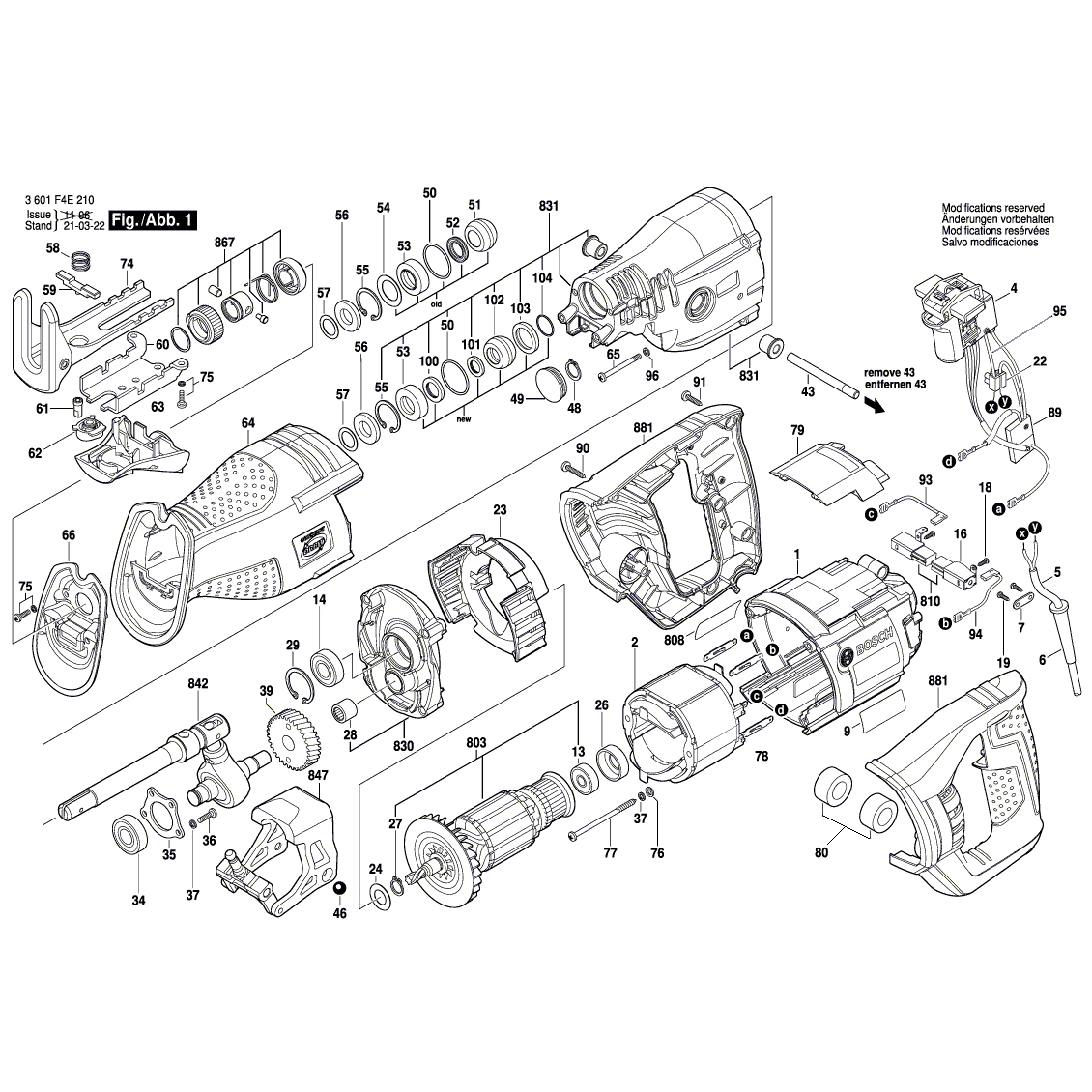 Схема на Пила Bosch RS 428 (3601F4E210)