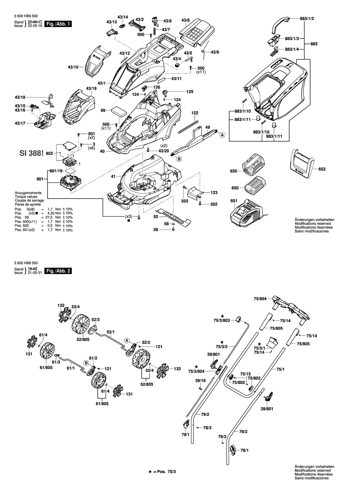 Схема на Газонокосарка Bosch UniversalRotak 36-550 (3 600 HB9 500)