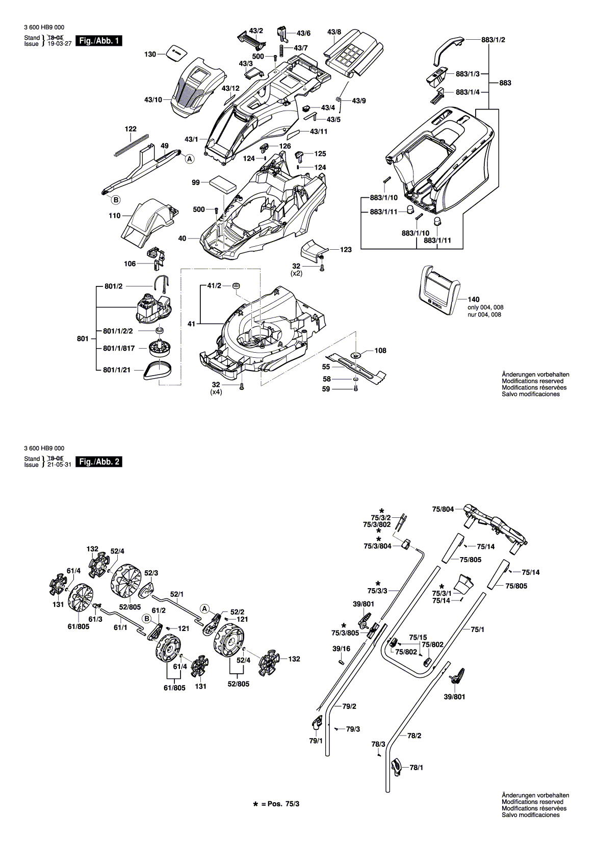 Схема на Газонокосарка Bosch UniversalRotak 450 (3 600 HB9 000)