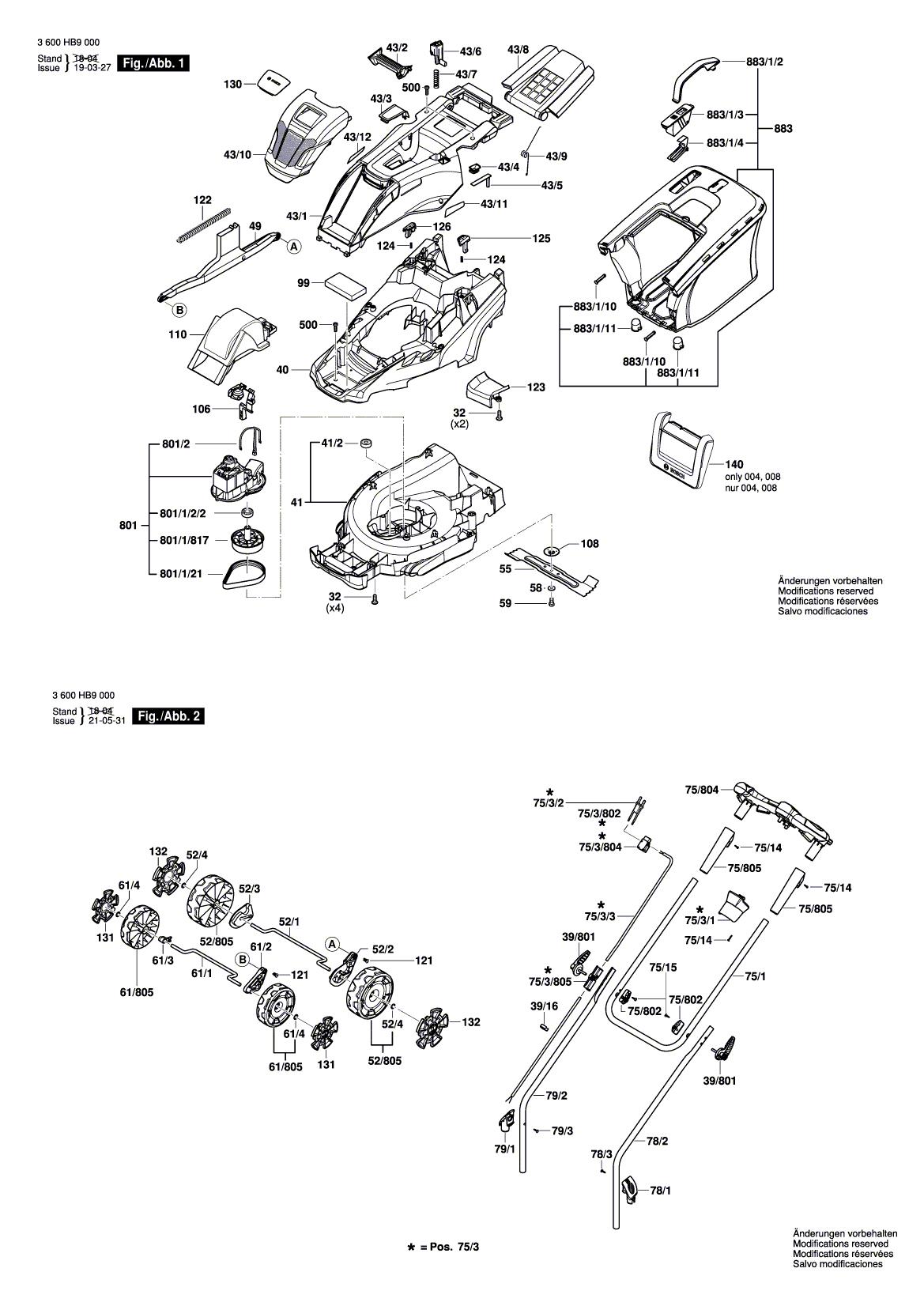 Схема на Газонокосарка Bosch UniversalRotak 470 (3 600 HB9 002)