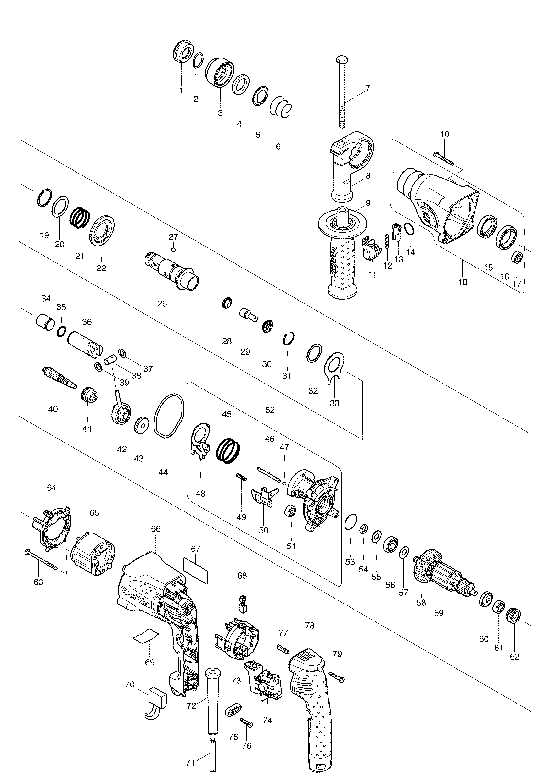 Схема на Перфоратор Makita HR 1830