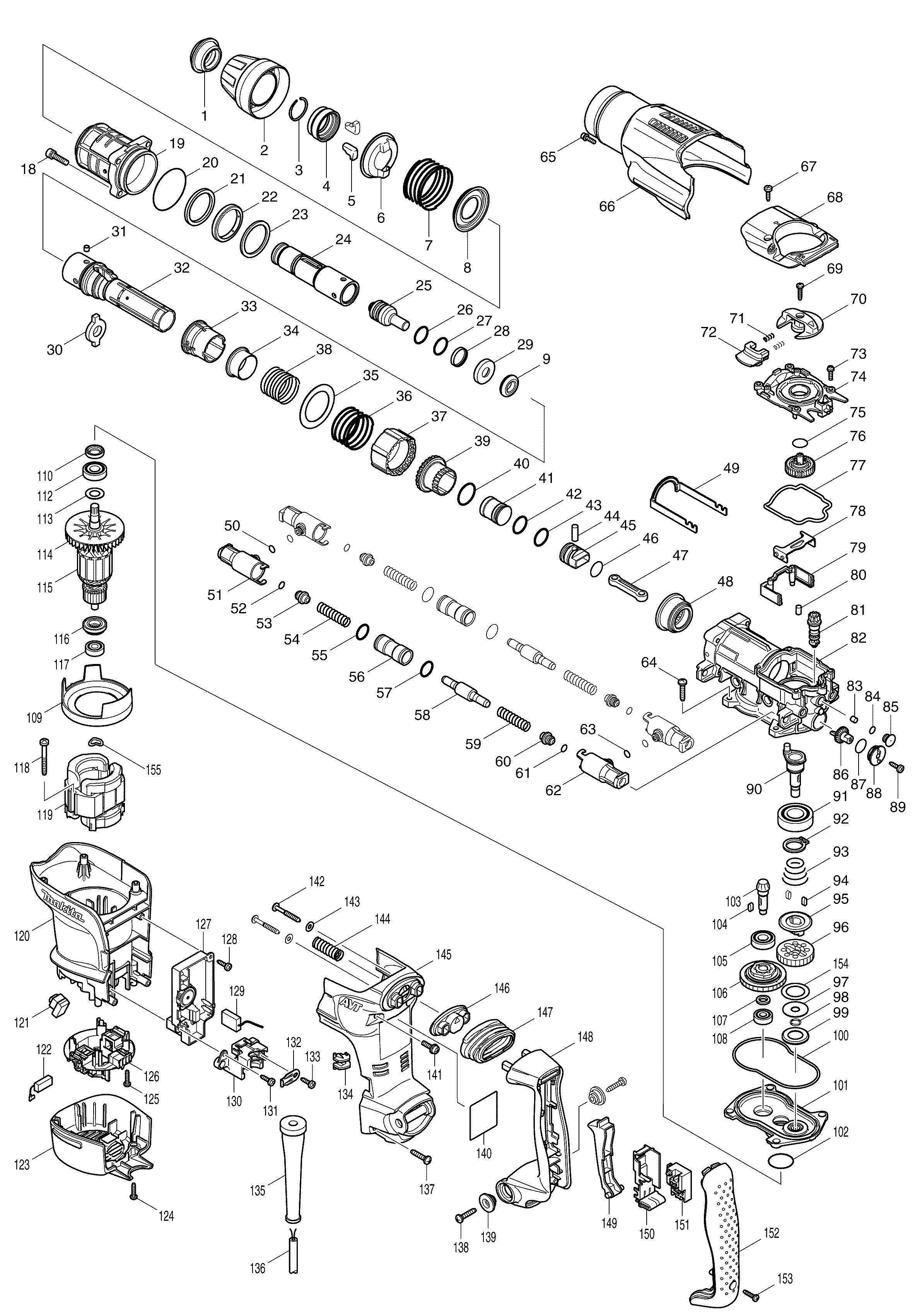 Схема на Перфоратор Makita HR 3541 FC