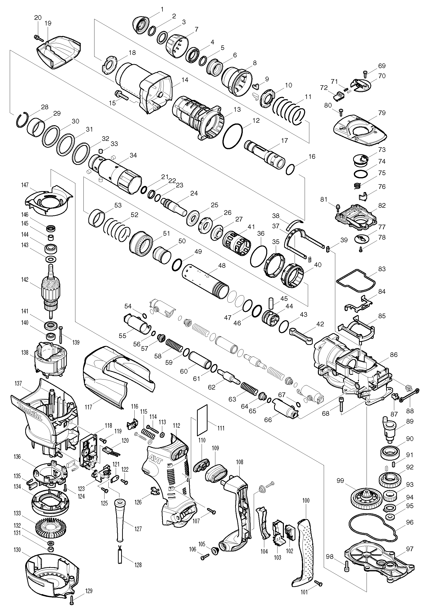 Схема на Перфоратор Makita HR 5211 C