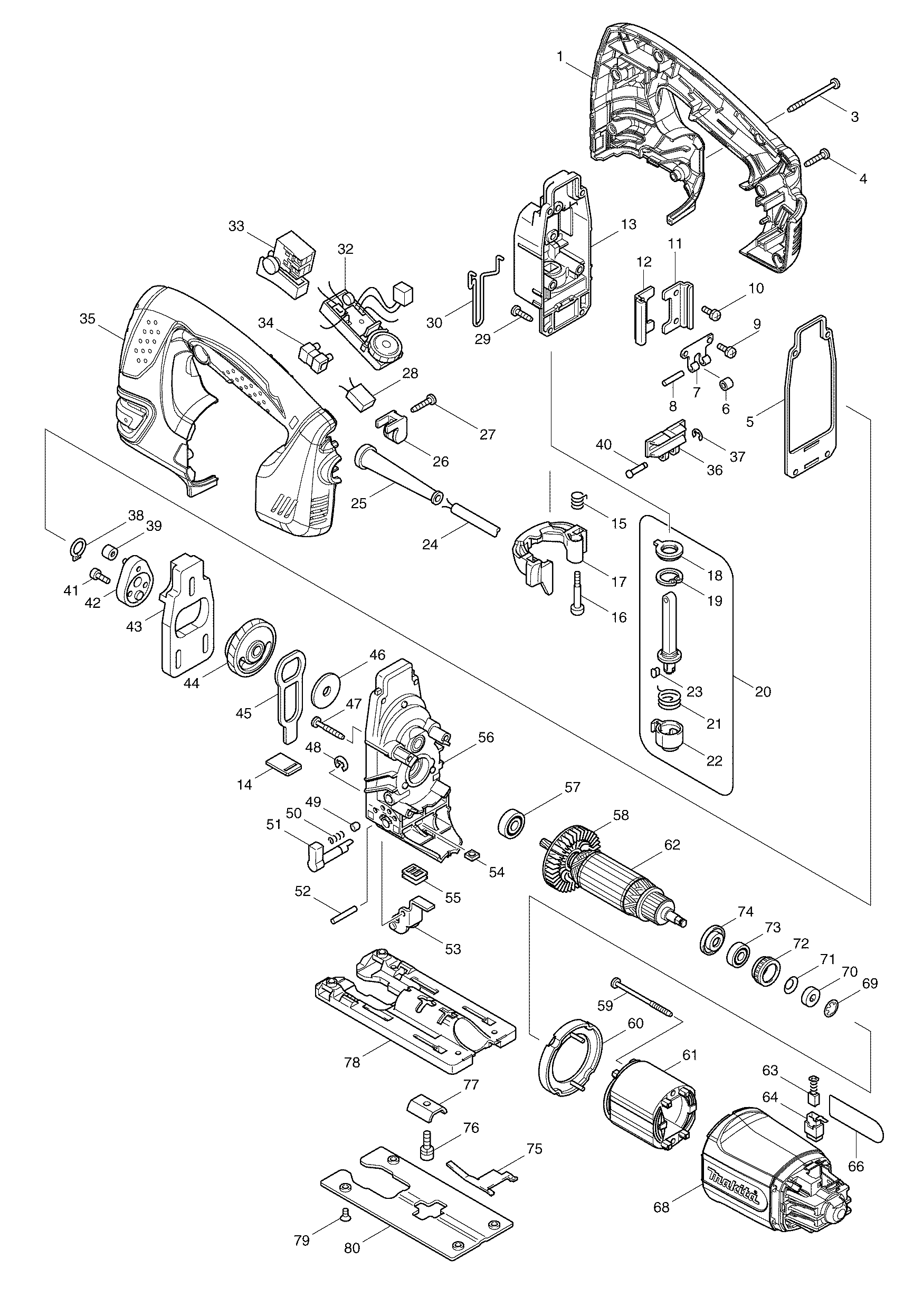 Схема на Лобзик Makita 4350 CT