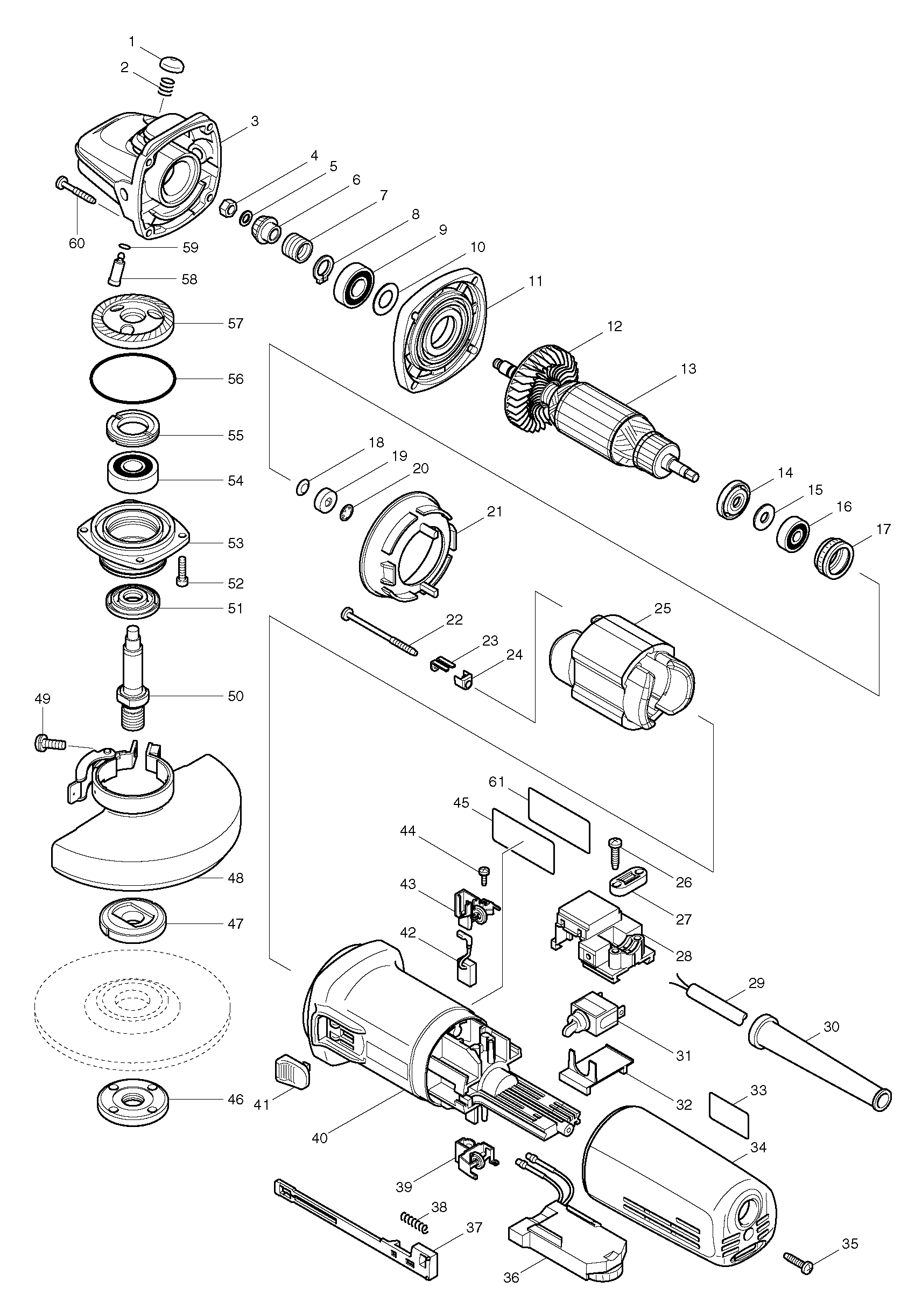 Схема на Угловая шлифмашина Makita 9562 CVR