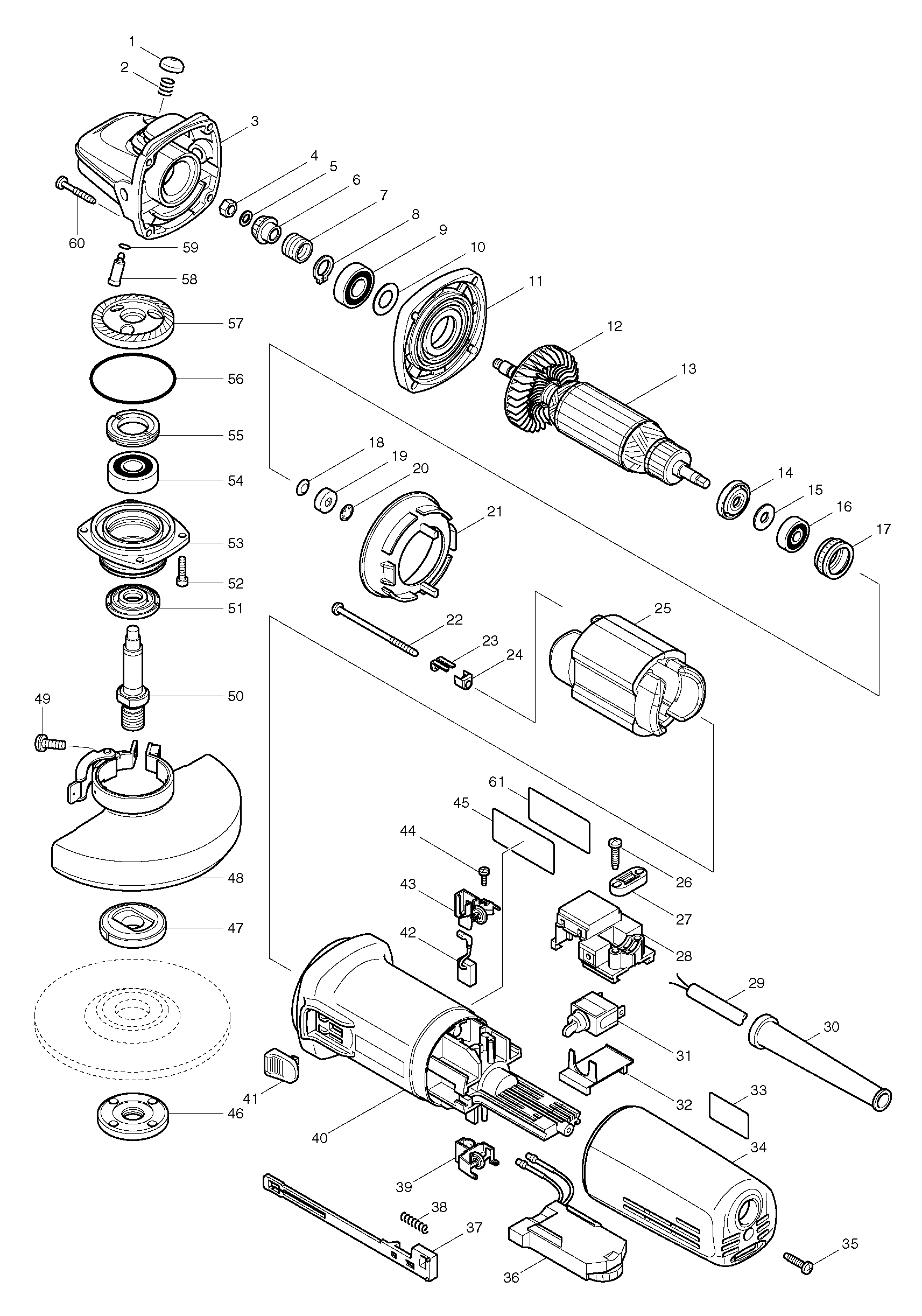 Схема на Угловая шлифмашина Makita 9565 CVR