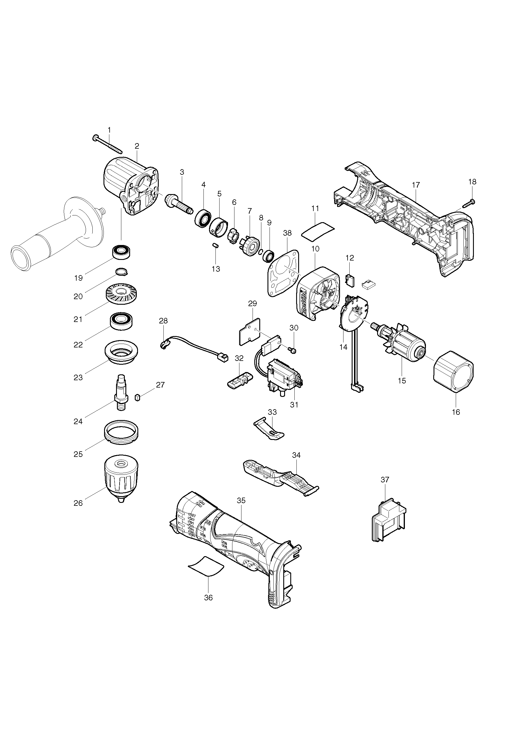 Схема на Угловая дрель Makita BDA 341 Z