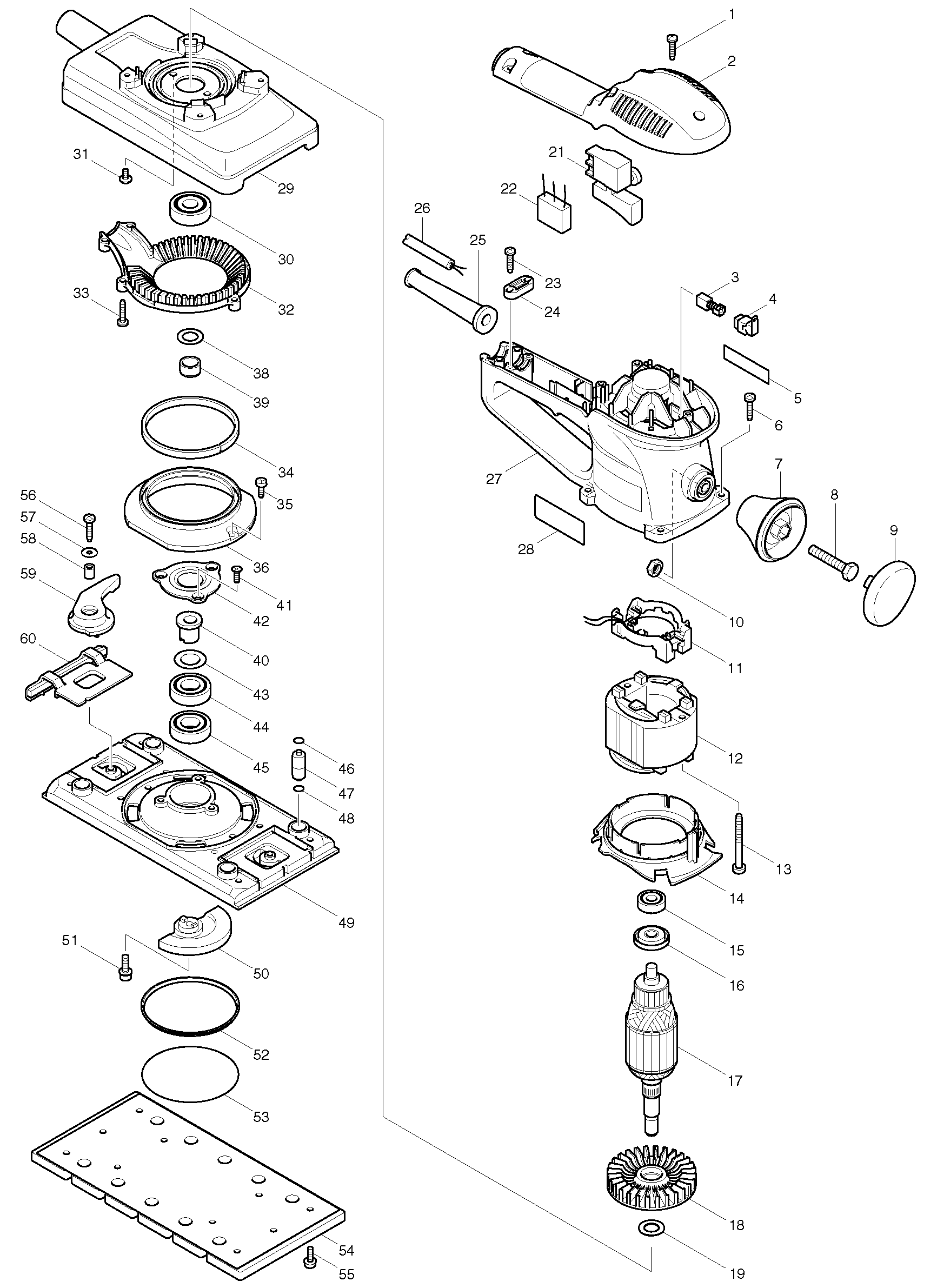 Схема на Шлифмашина Makita BO 4901